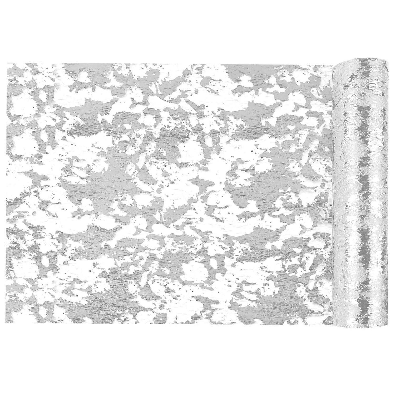 LuxusKollektion Tischband Tischläufer Silber 28cm x 10m Polyester glänzend