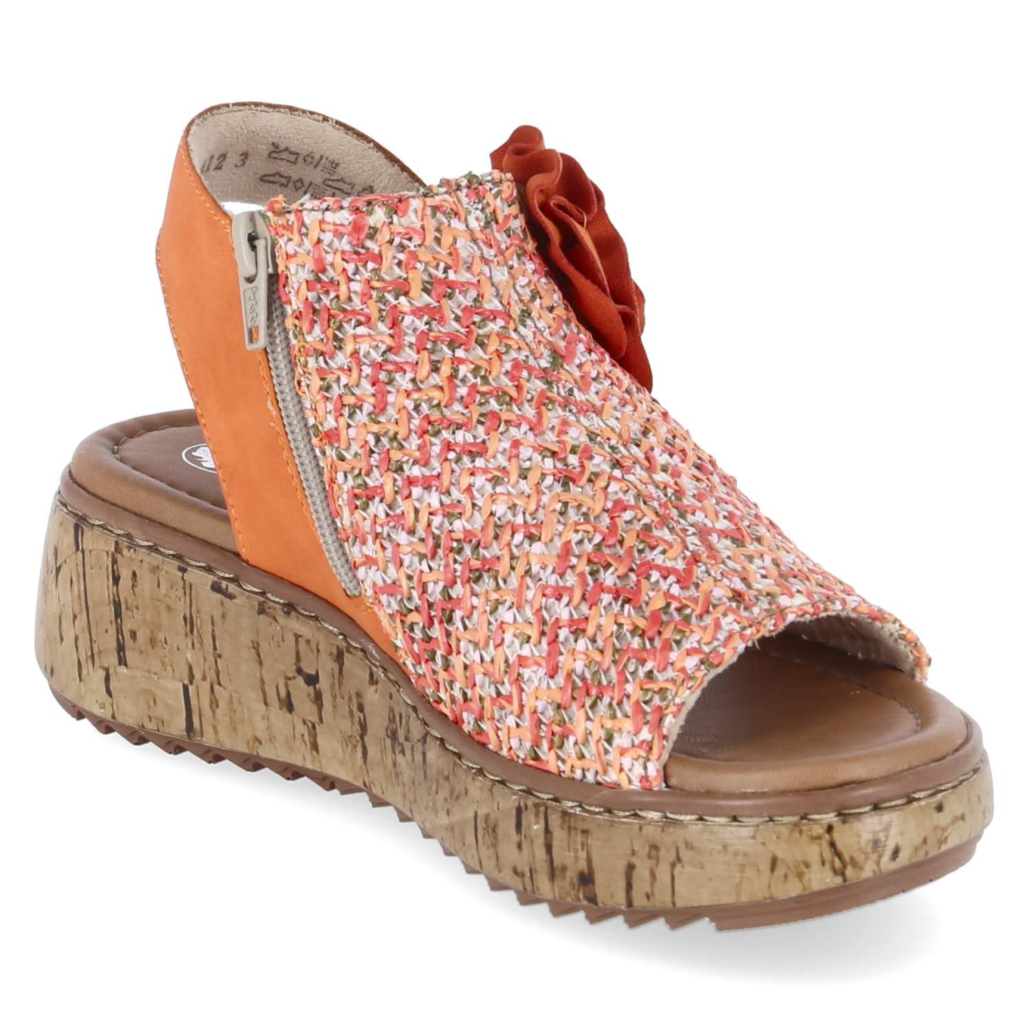 Rieker Rieker Flache Sandalen V1783-90 Damen Textil & Synthetik orange Sandalette – Bild 5 von 5