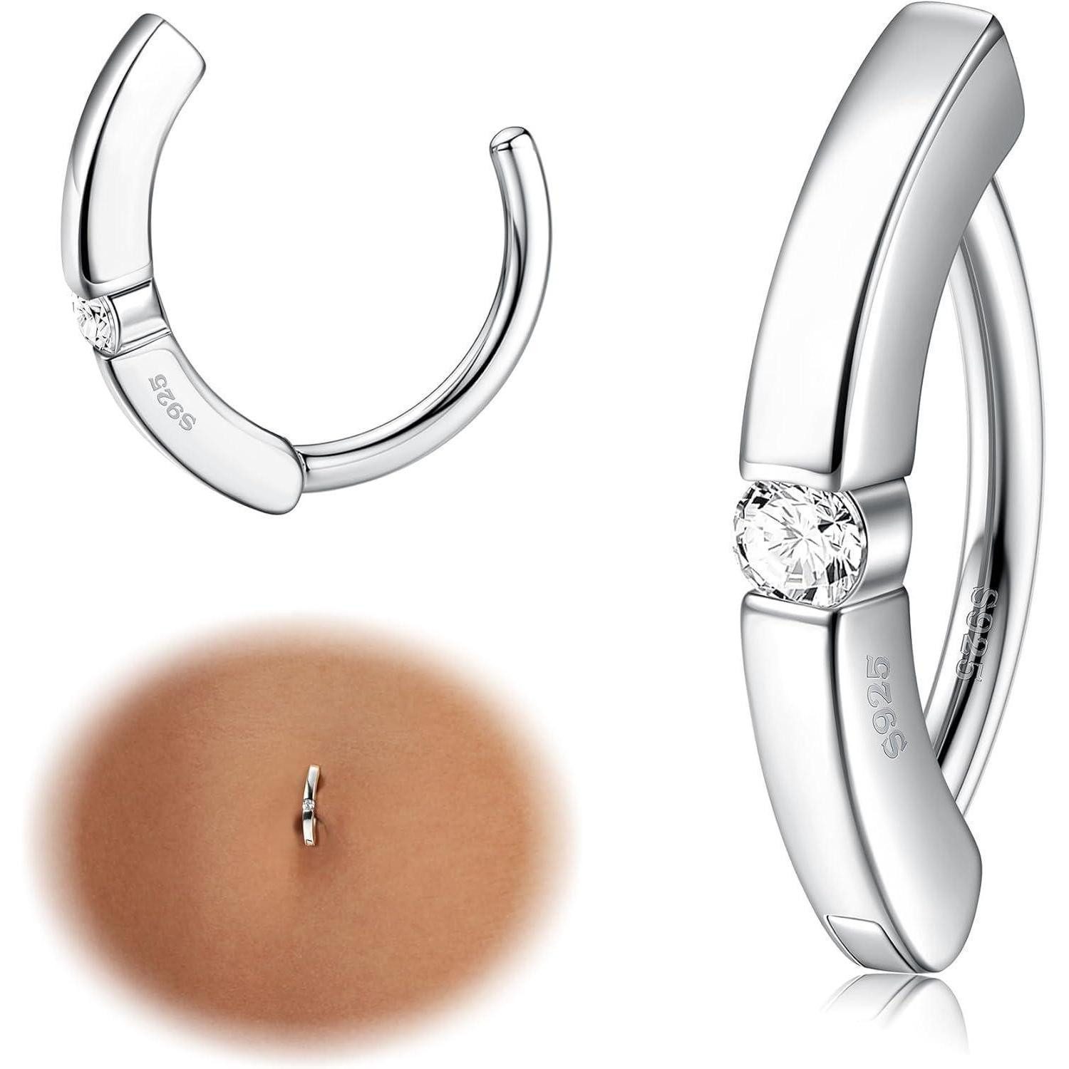 Krfy Bauchnabelpiercing 14G Bauchnabelpiercing Silber 925 günstig online kaufen