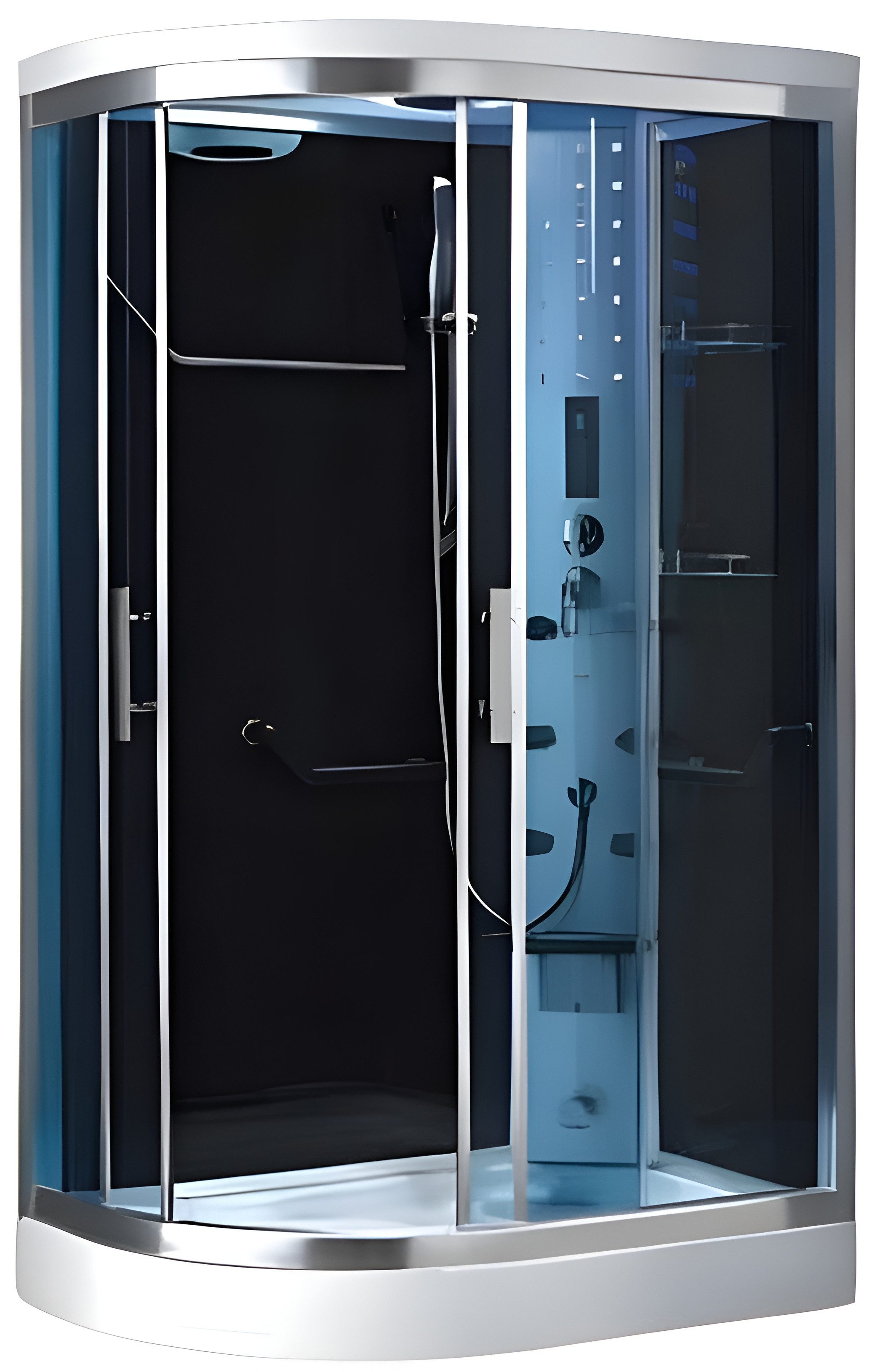 JVmoebel Dampfdusche Multifunktionsdusche aus Aluminium und bruchsicherem Glas, BxT: 90x120 cm, 1-tlg., Made in Europe