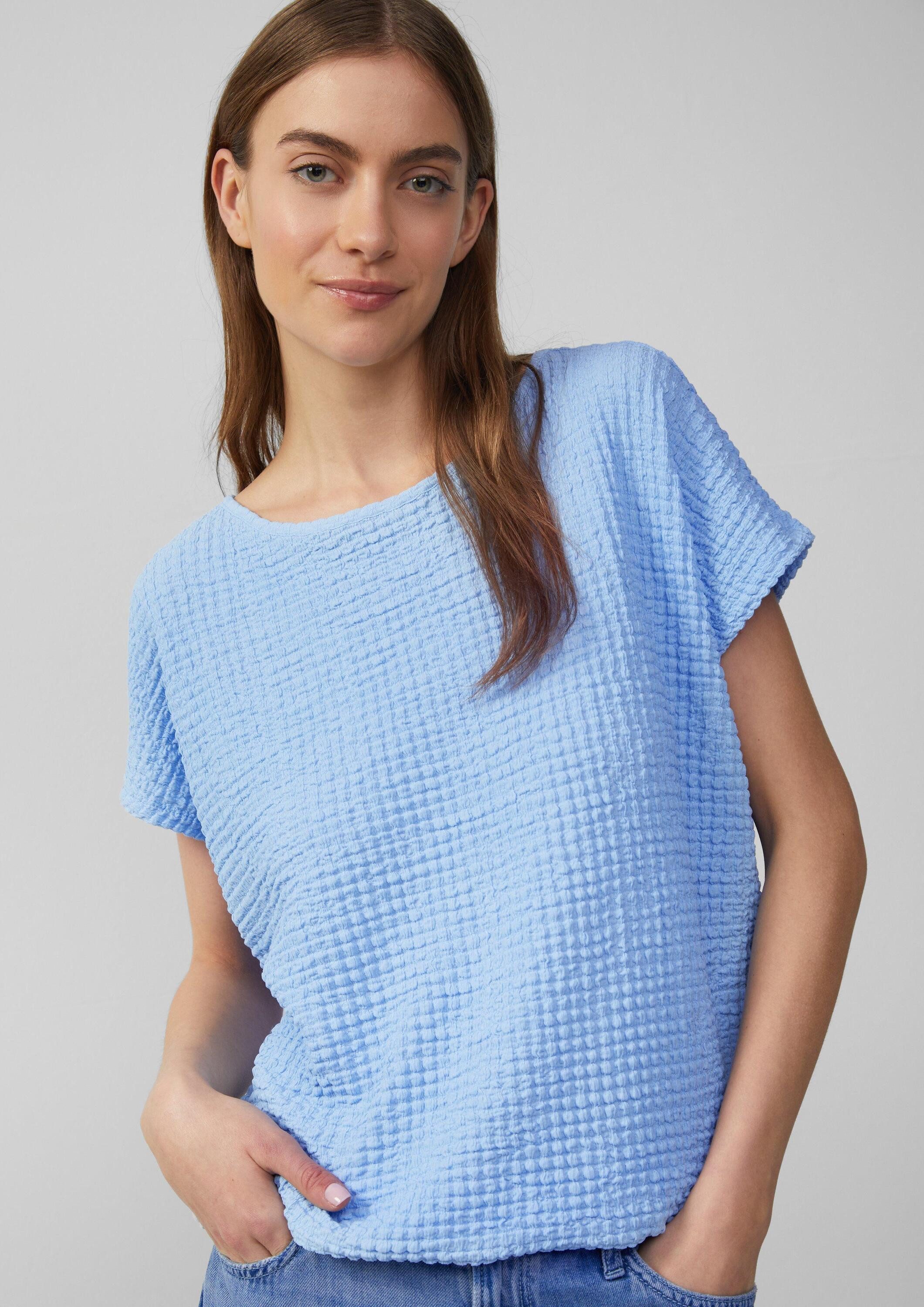 s.Oliver Kurzarmshirt T-Shirt Relaxed-Fit-Shirt in Struktur-Optik günstig online kaufen