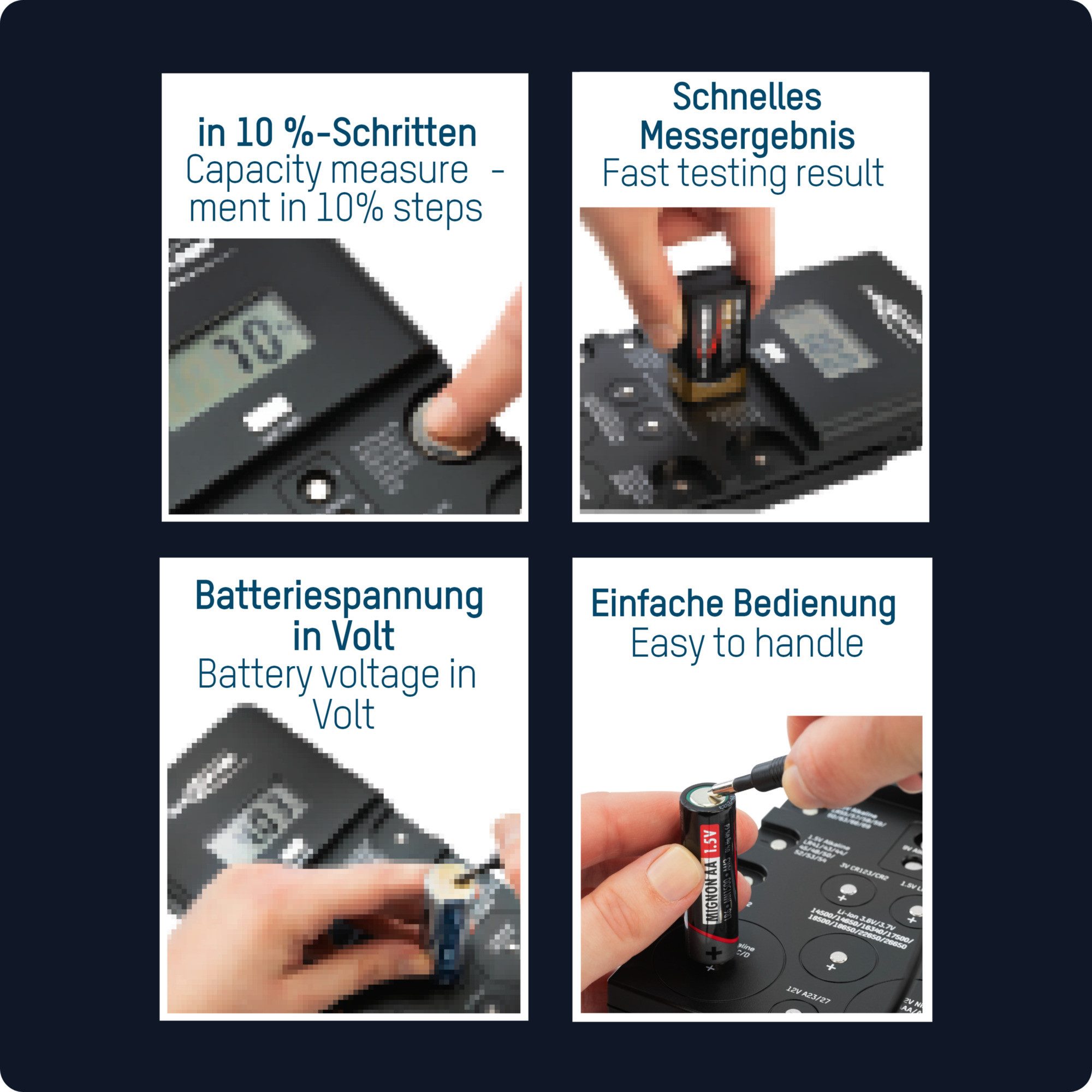 ANSMANN AG LCD Batterietester Knopfzellen Lion Akku Batterien, Lithium Batterie-Ladegerät