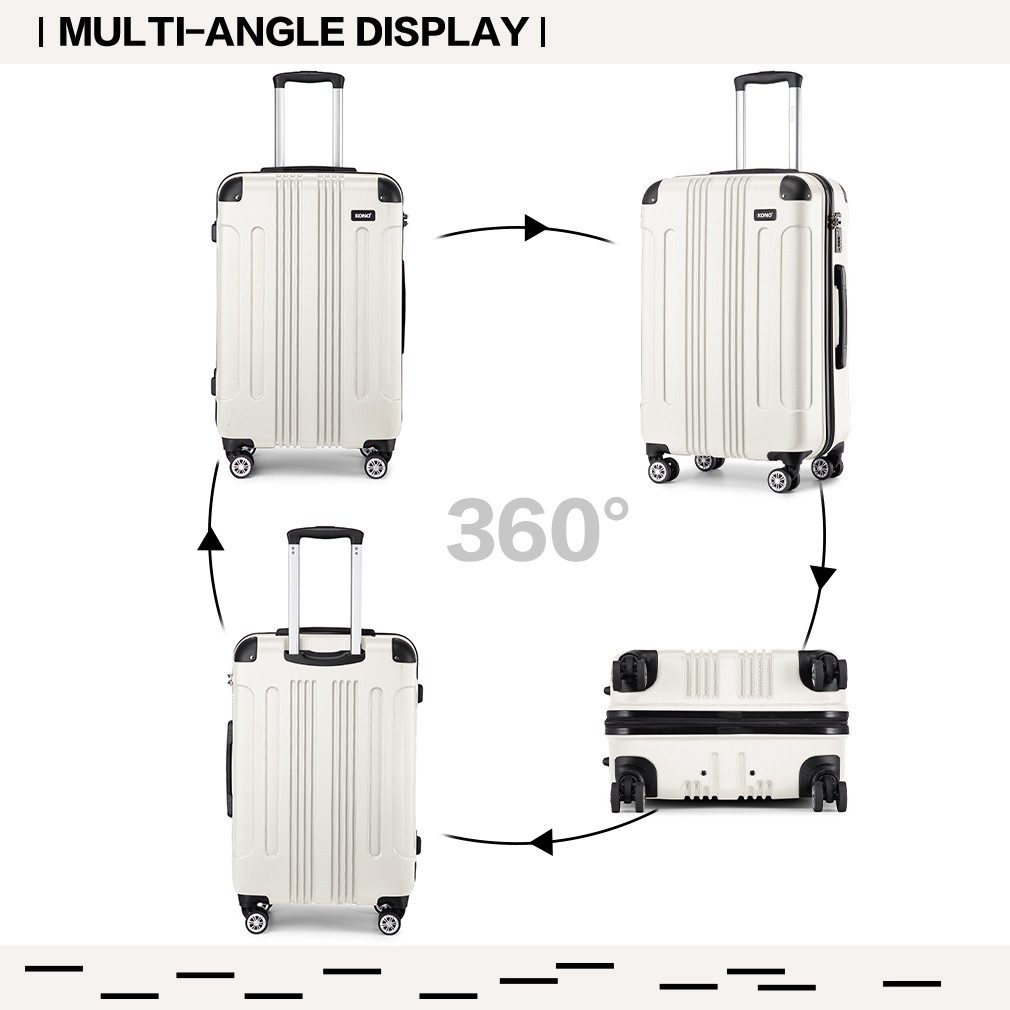KONO Handgepäck-Trolley Panda-Design Hartschalen-Koffer mit 360°-Drehrollen