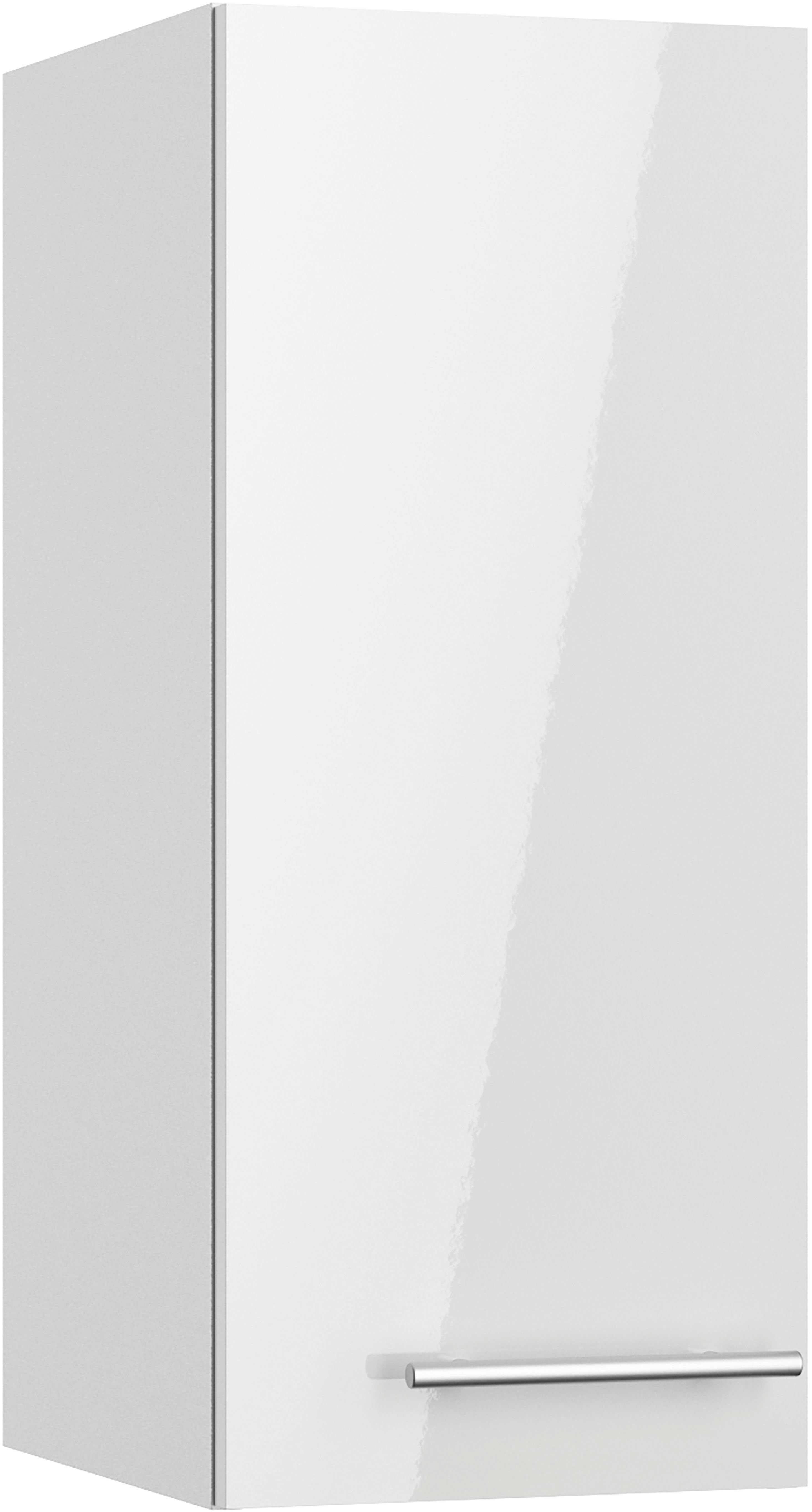 Breite Hängeschrank 2 OPTIFIT Einlegeböden cm, 30 weiß lackiert/weiß-Black Tür, 1 Stone Lilly