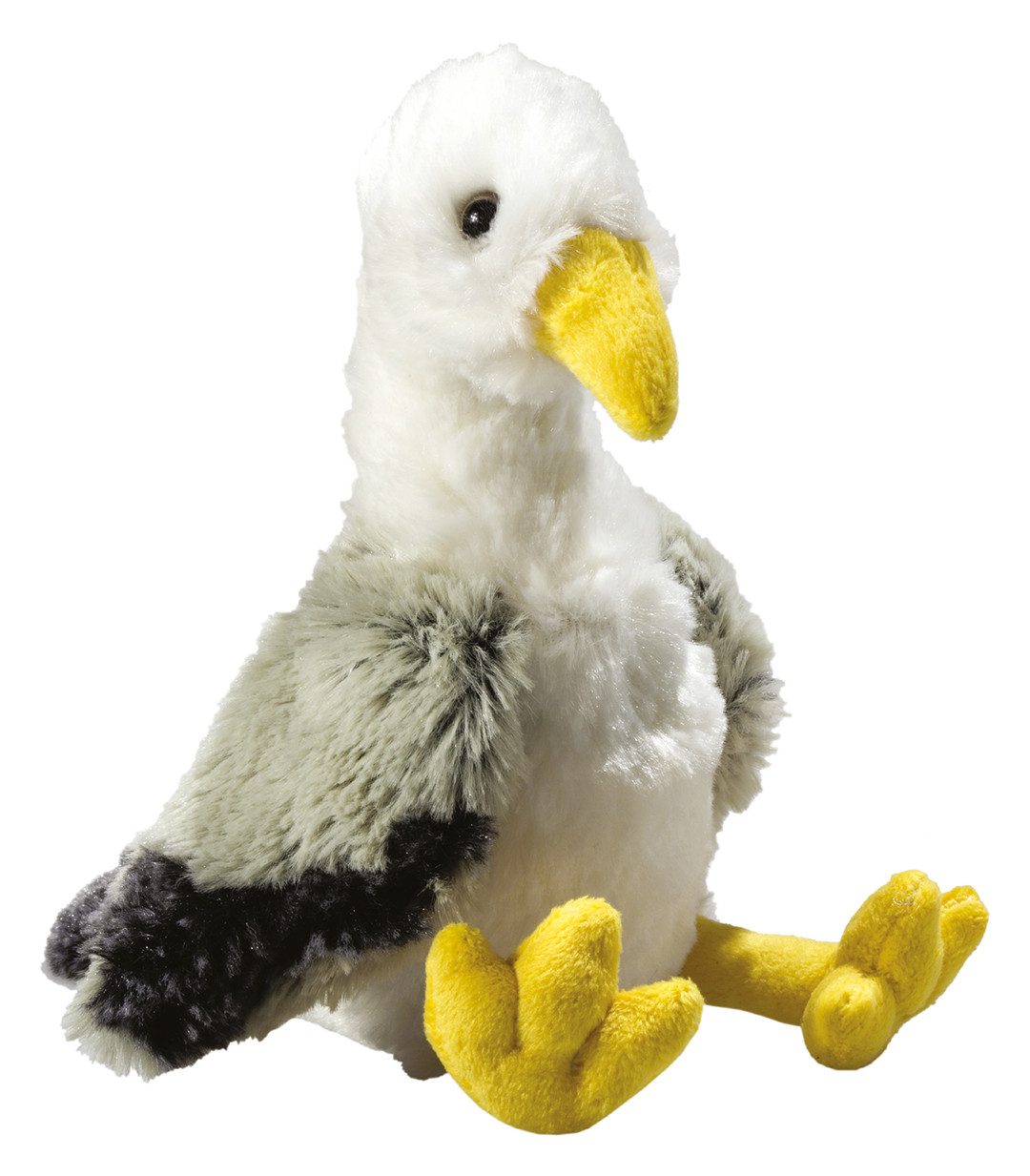 mbw Grußkarten Stofftier - Schmusetier - Minifeet – Höhe: 17cm - Möwe Jonathan
