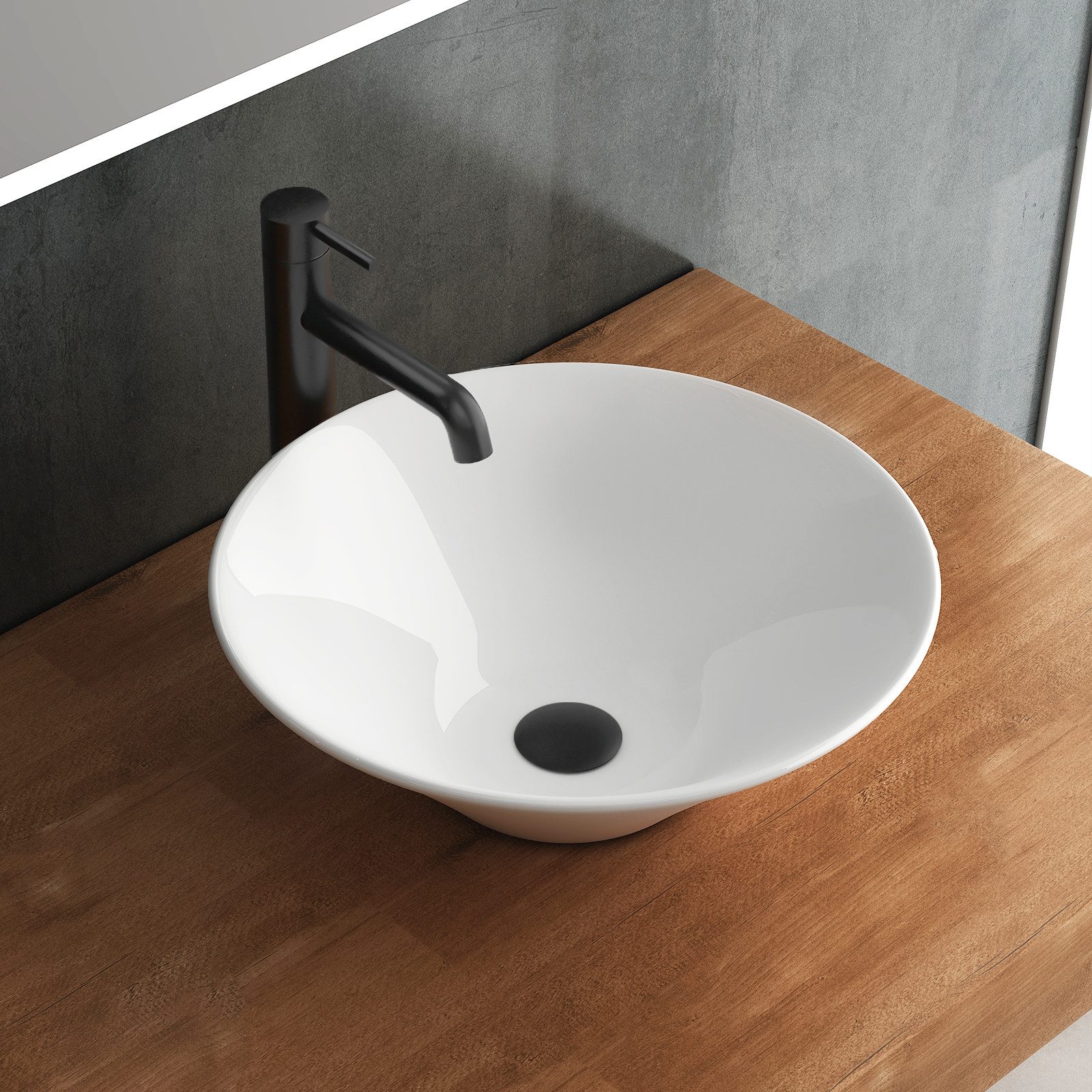 Waschbecken Klein Gäste WC - Aufsatzwaschbecken Rund - Waschschüssel Waschschale