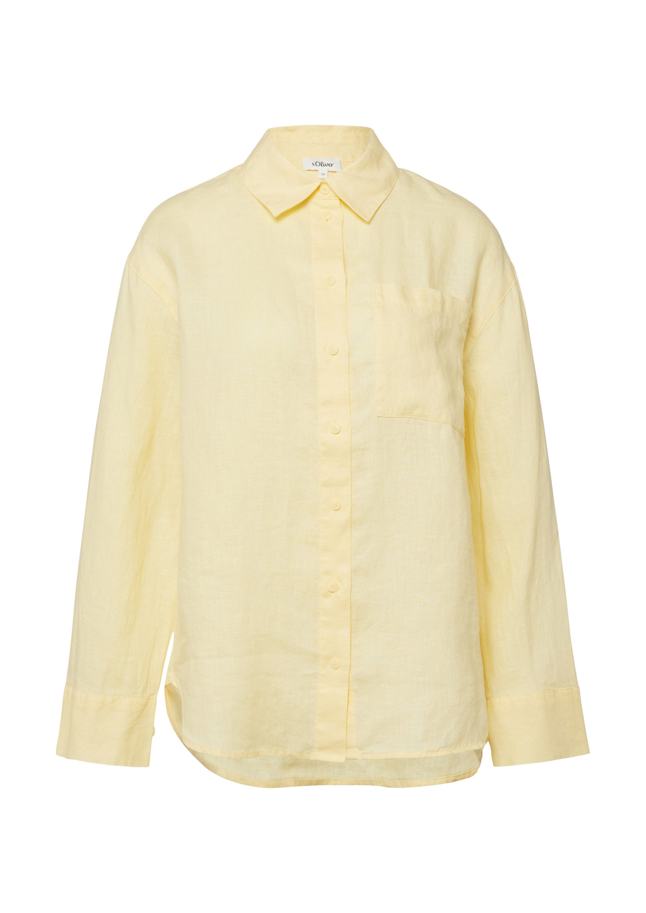 s.Oliver Langarmbluse Bluse Leinenbluse im Relaxed Fit