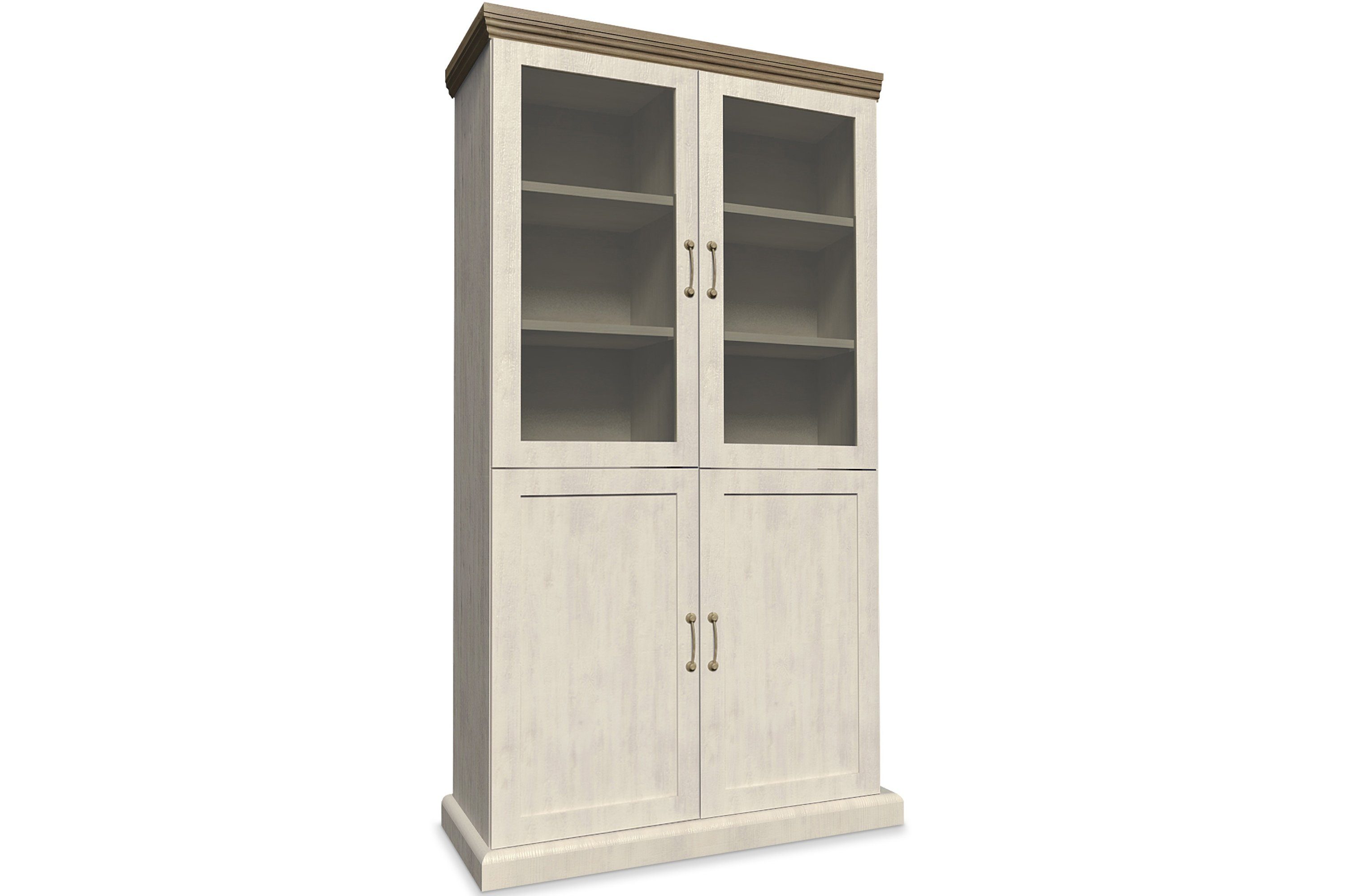 KONSIMO® Glasvitrine ARVEN Vitrine mit Glastüren Englischer Stil,mit Türen,mit Einlegeböden