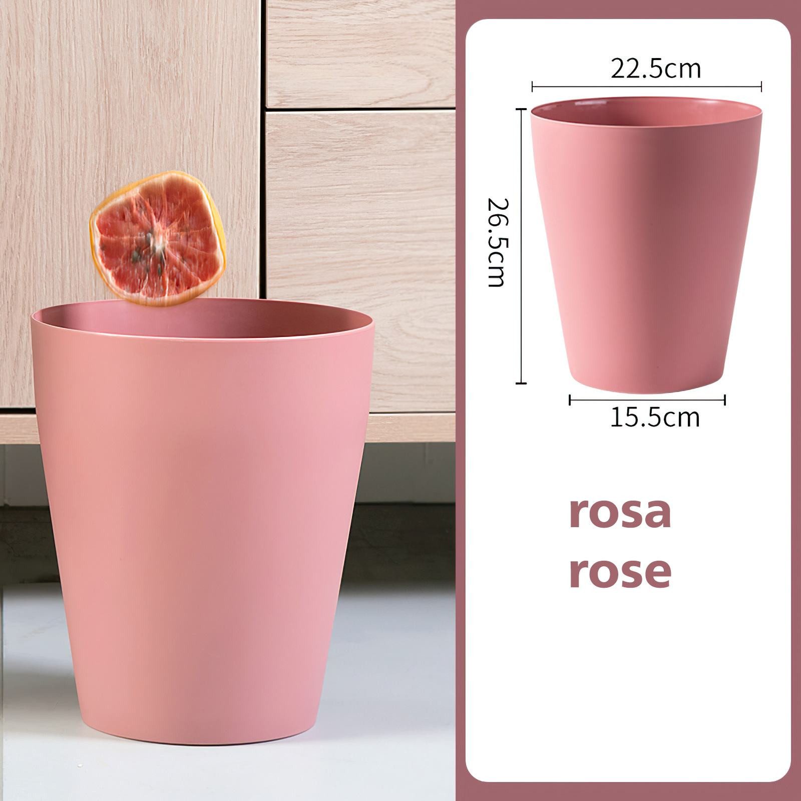 Sinoba Papierkorb rund moderner Mülleimer Papiereimer 788789, aus Kunststoff ideal für Kinderzimmer Küche Büro, 12 Liter Höhe 26,5cm
