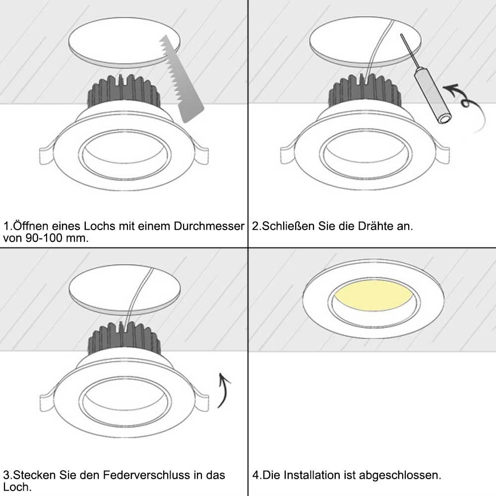 Atmosphäre Warmweiß Innenraumdekoration, 15/30W, Haus Einbau, Downlight, 30W LED Kaltweiß, COB, Warmweiß, weiß, LED Naturweiß, COB für Einbaustrahler Warm/Natürlich/Kalt Rosnek warme