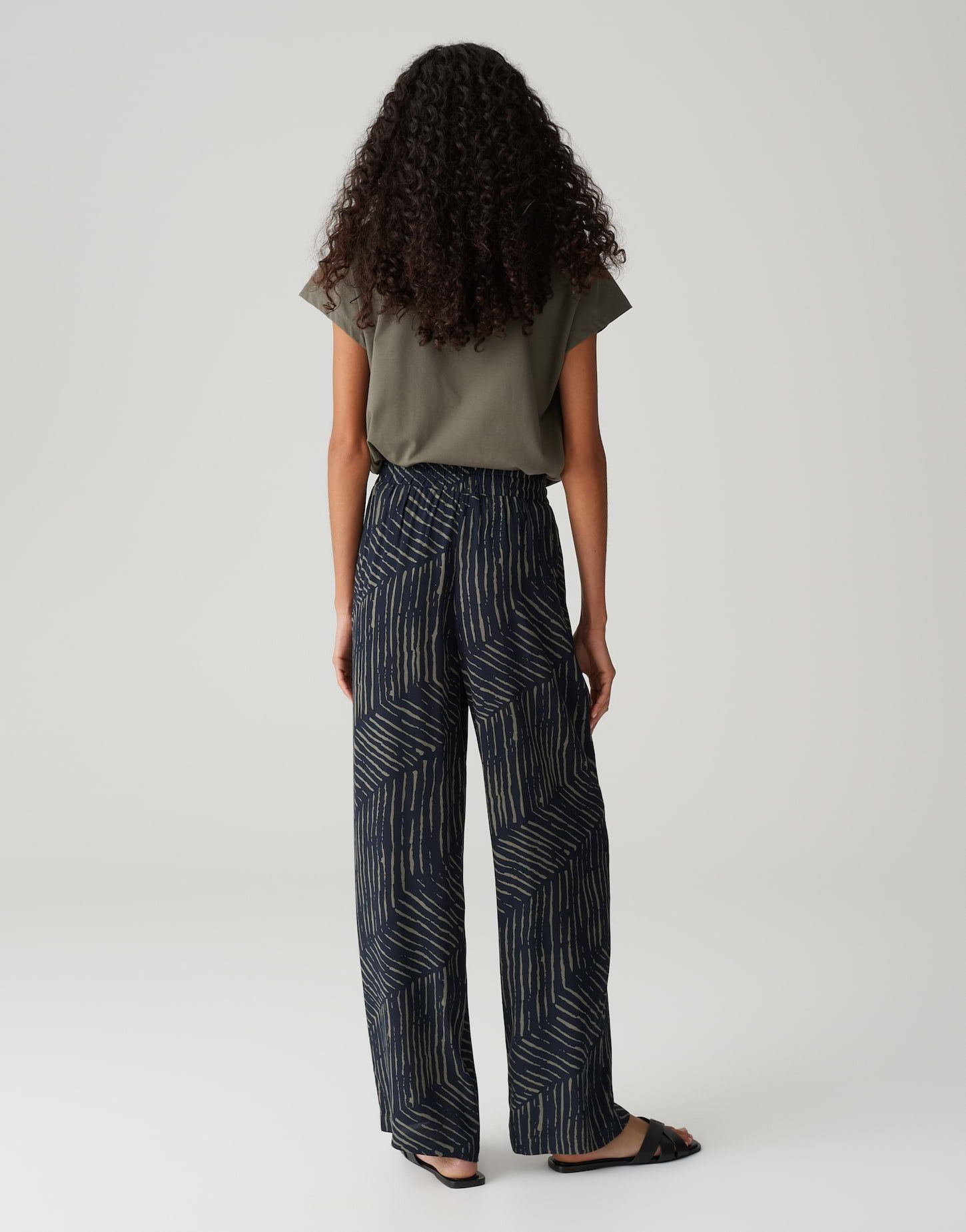 OPUS Stoffhose MAROU PALM LEAVES mit Komfortbund