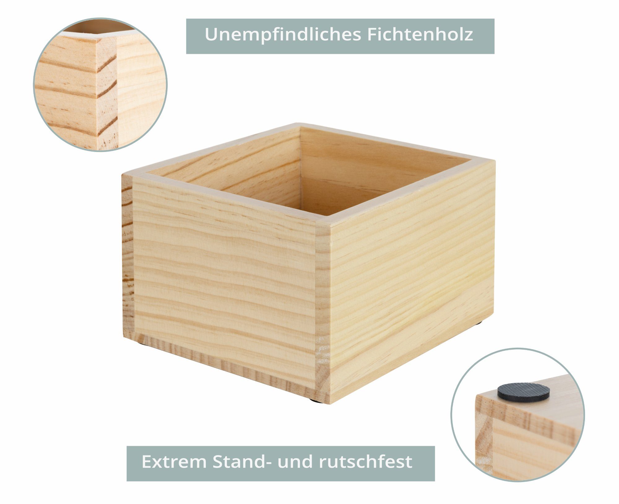 Knock Siebträger Ausklopfbehälter und Edelstahl, KBW-1816 - Fichtenholz Box aus joycraft Kaffee-Abklopfbox für Kaffeesatz Abschlagbehälter
