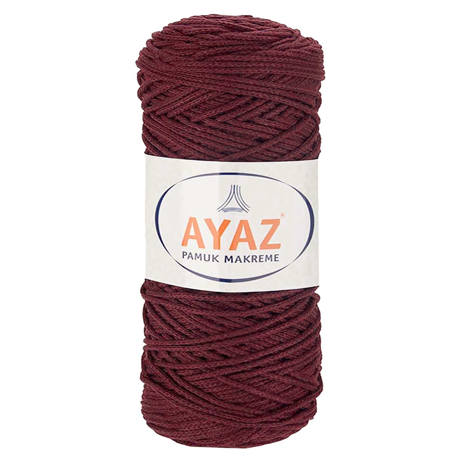 AYAZ 4 x 250g Strickgarn Pamuk Makrame Häkelwolle, 2175 rotviolett