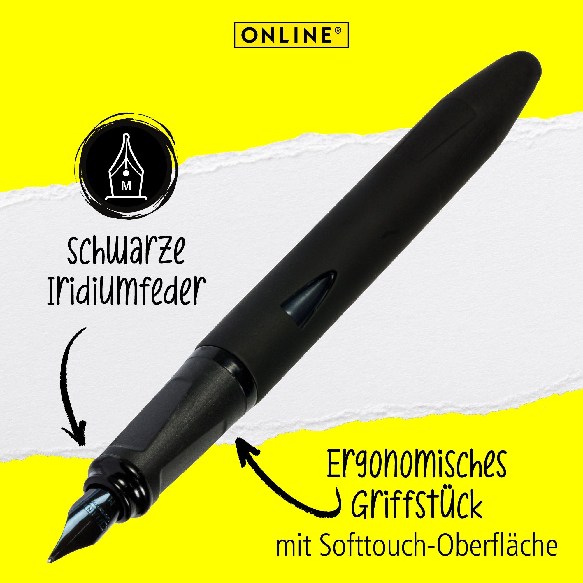 Online Pen Füller Stylus-Tip Schule, Schwarz ergonomisch, Plus, mit Switch für ideal die