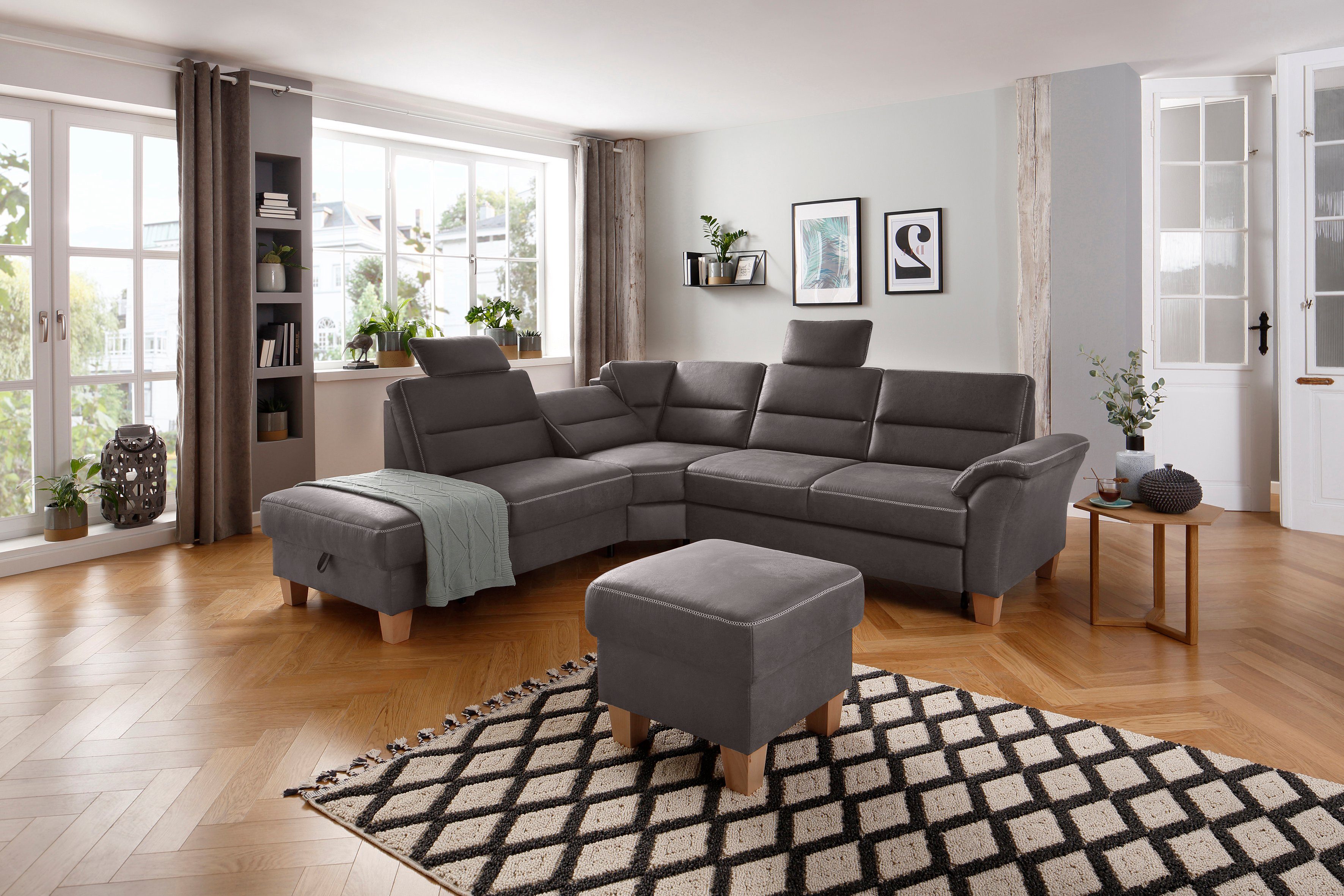 Home affaire Ecksofa Soleo L-Form, komfortabel durch Trapezecke mit Relaxfunktion, auch mit Bettfunktion