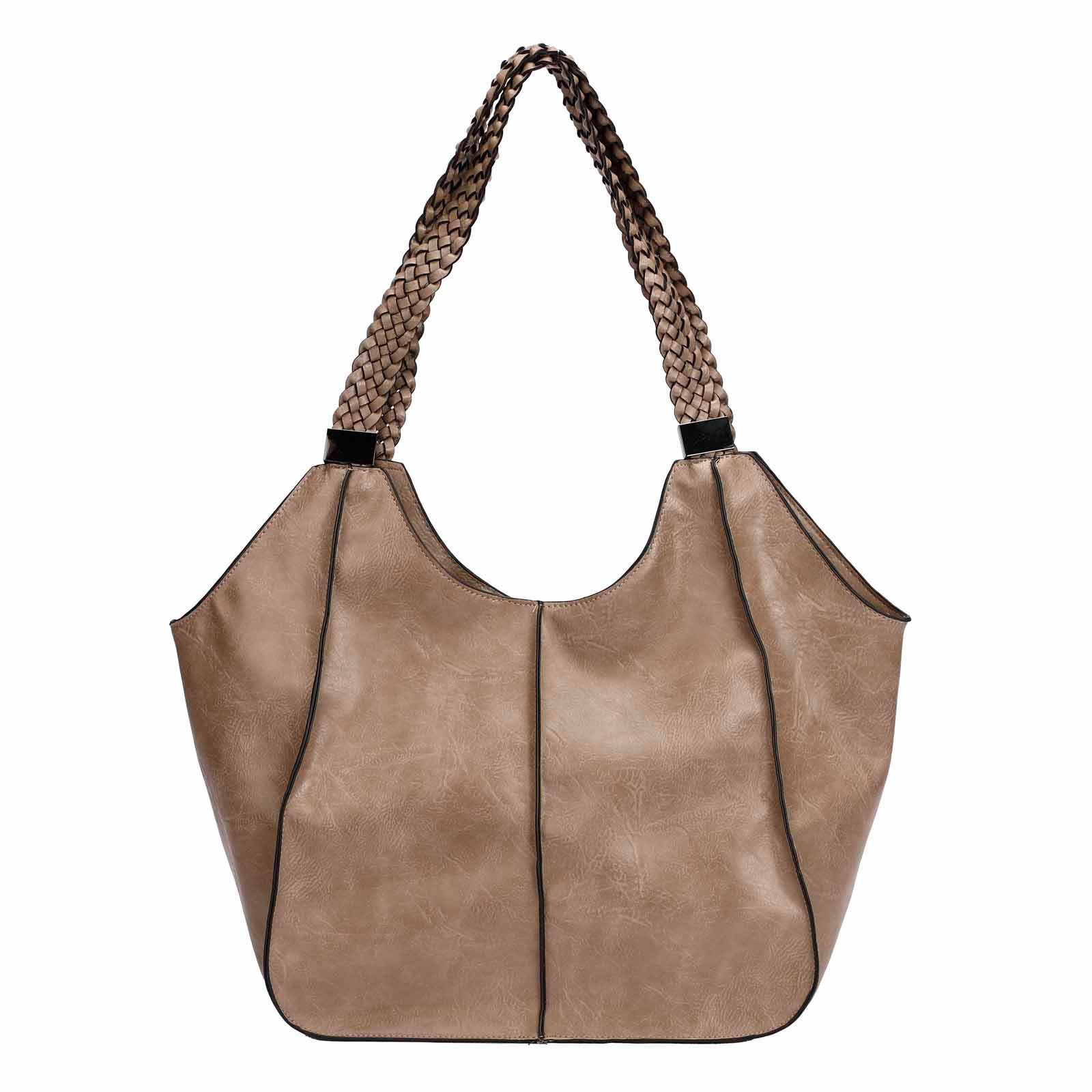 ITALYSHOP24 Schultertasche Damen XXL FLECHTOPTIK Hand-Tasche Сумки для покупок Businesstasche Workbag, Tote Bag Reisetasche Henkeltasche Beuteltasche Hobo Bag Weekender