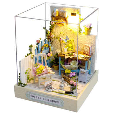 Cute Room 3D-Puzzle 3D-Puzzle DIY Miniaturhaus Puppenhaus Gartenecken, Puzzleteile, 3D-Puzzle-Miniaturhaus-Modellbausatz zum Basteln-Serie-Mini Szenen