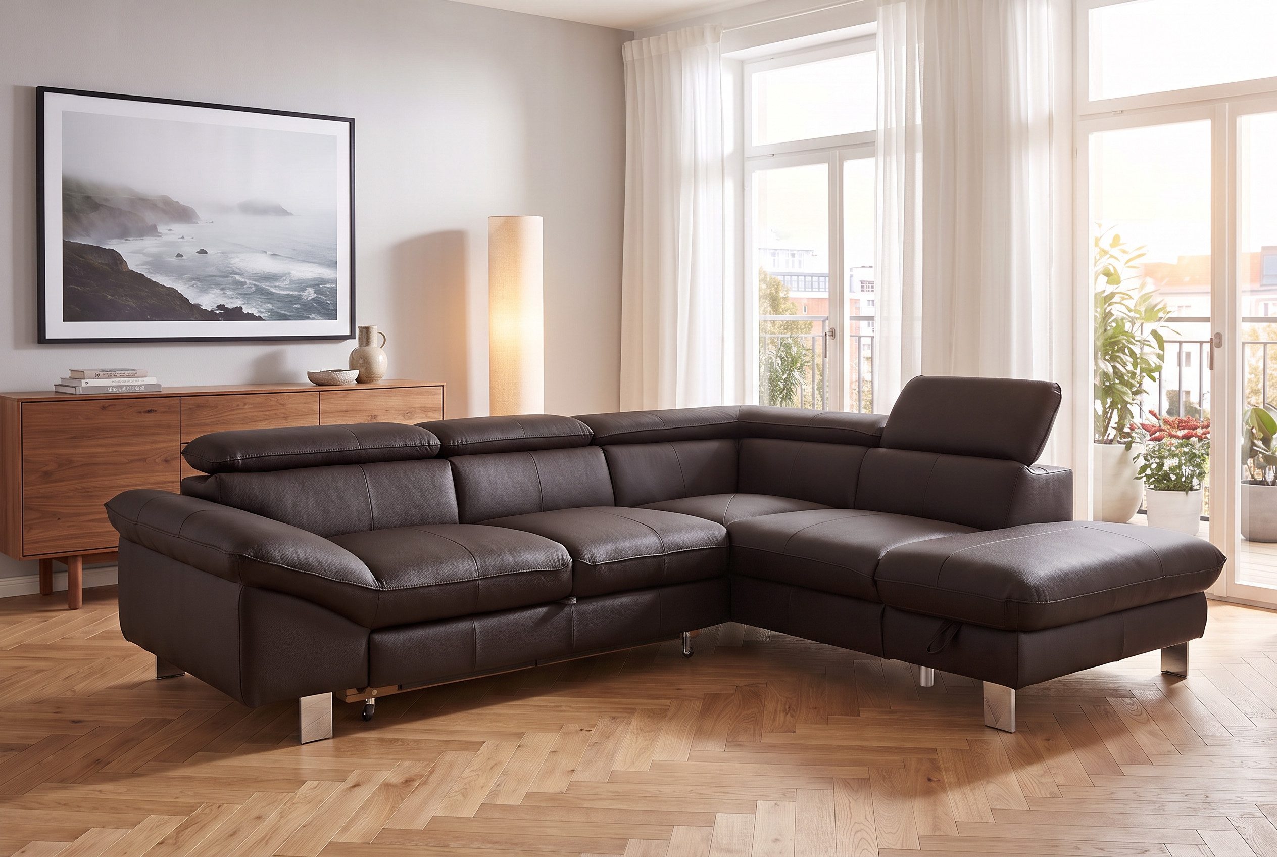 COTTA Ecksofa Driver L-Form, B: 265cm, moderne Couch, Wellenunterfederung, inkl. 3 x, Kopfteilverstellung, optional Schlaffunktion & Bettkasten
