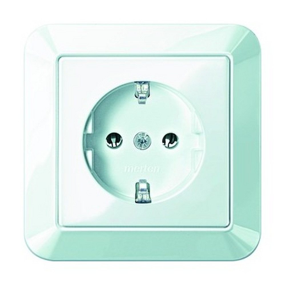 merten Unterputz-Steckdose, 1fach polarweiß glänzend Unterputz horizontal/vertikal IP20 Vollplatte