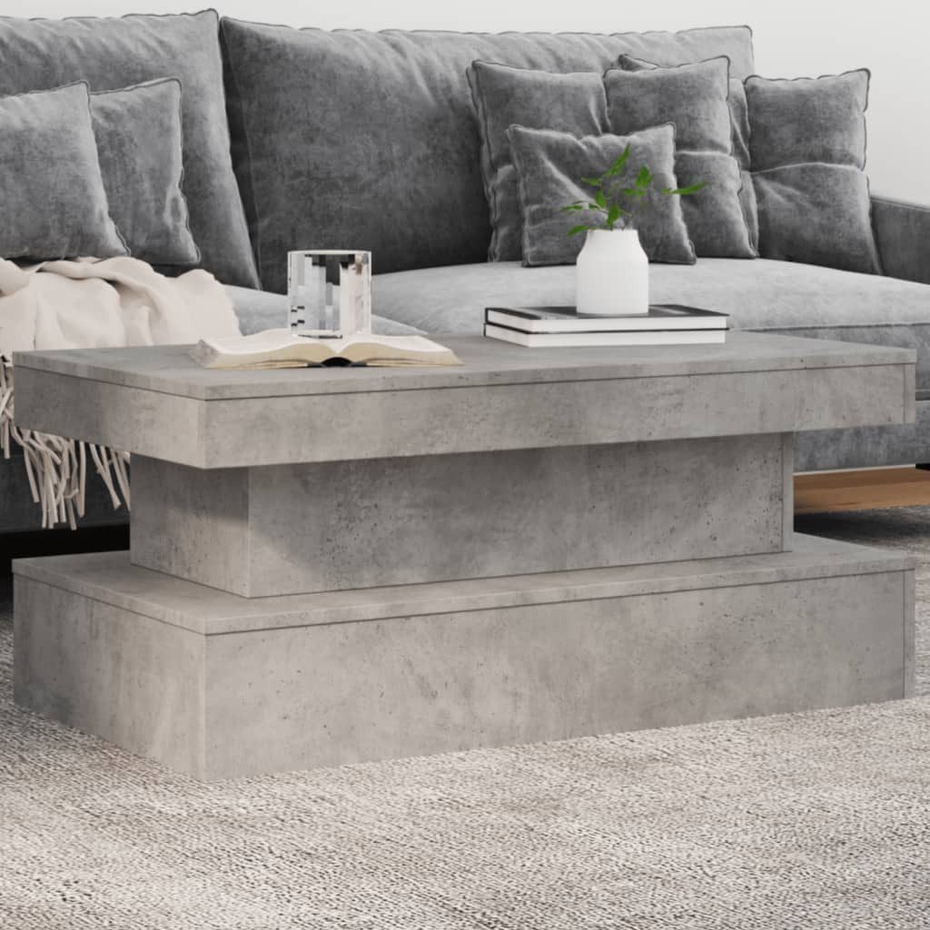 vidaXL Ablagetisch, Couchtisch mit LED-Leuchten Betongrau günstig online kaufen