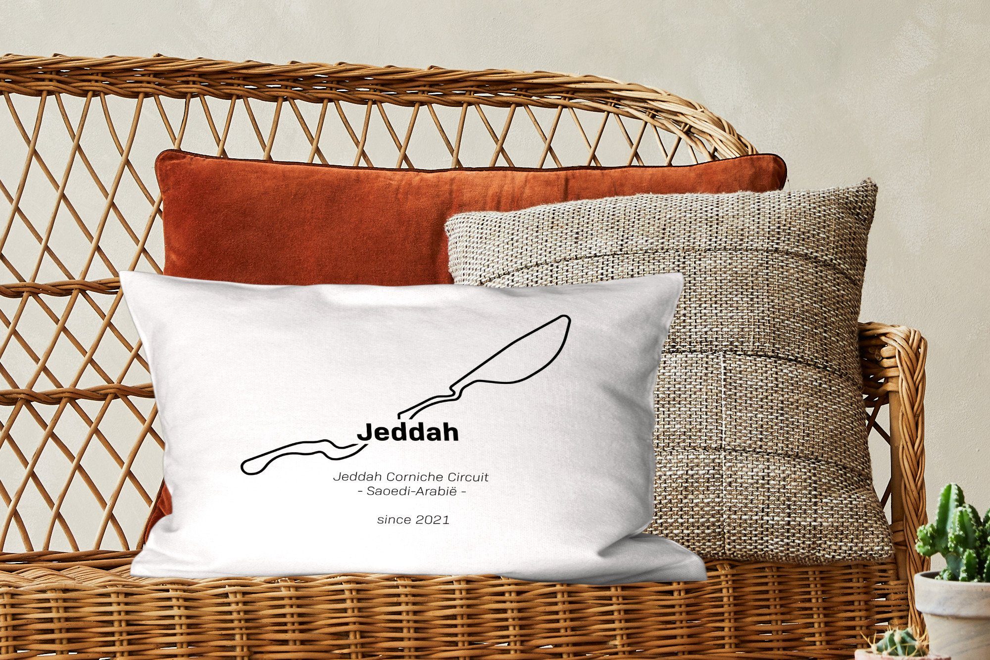 Schlafzimmer Jeddah Formel Wohzimmer - Füllung, 1 mit Dekoration, Dekokissen Zierkissen, - Rennstrecke, MuchoWow Dekokissen