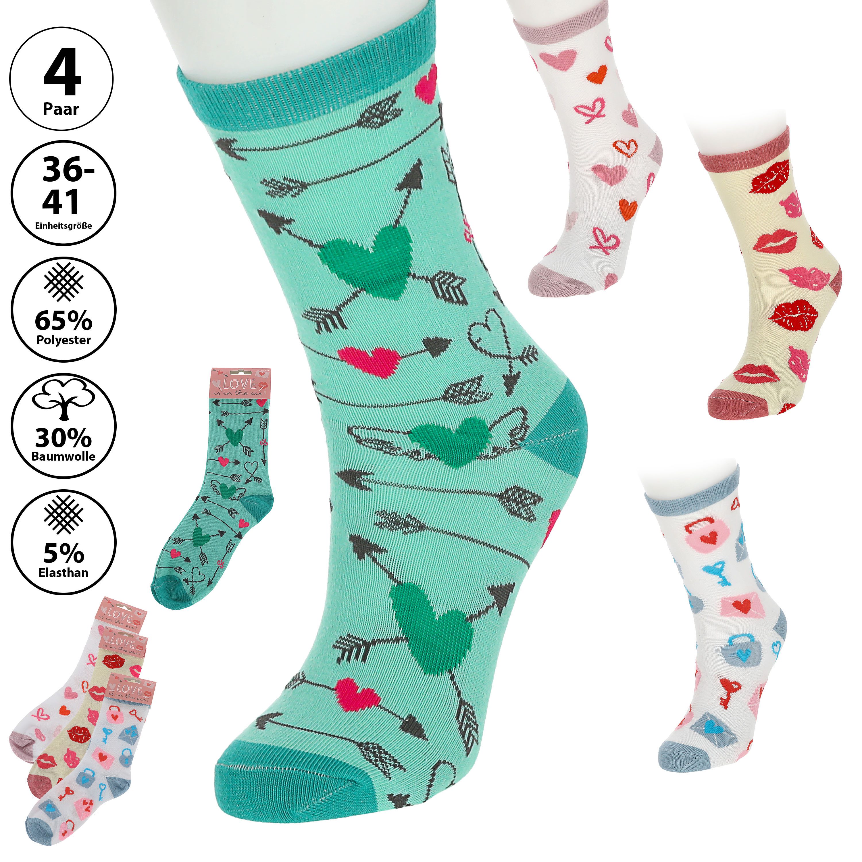 CEPEWA Socken Herrensocken Love 4er Pack günstig online kaufen