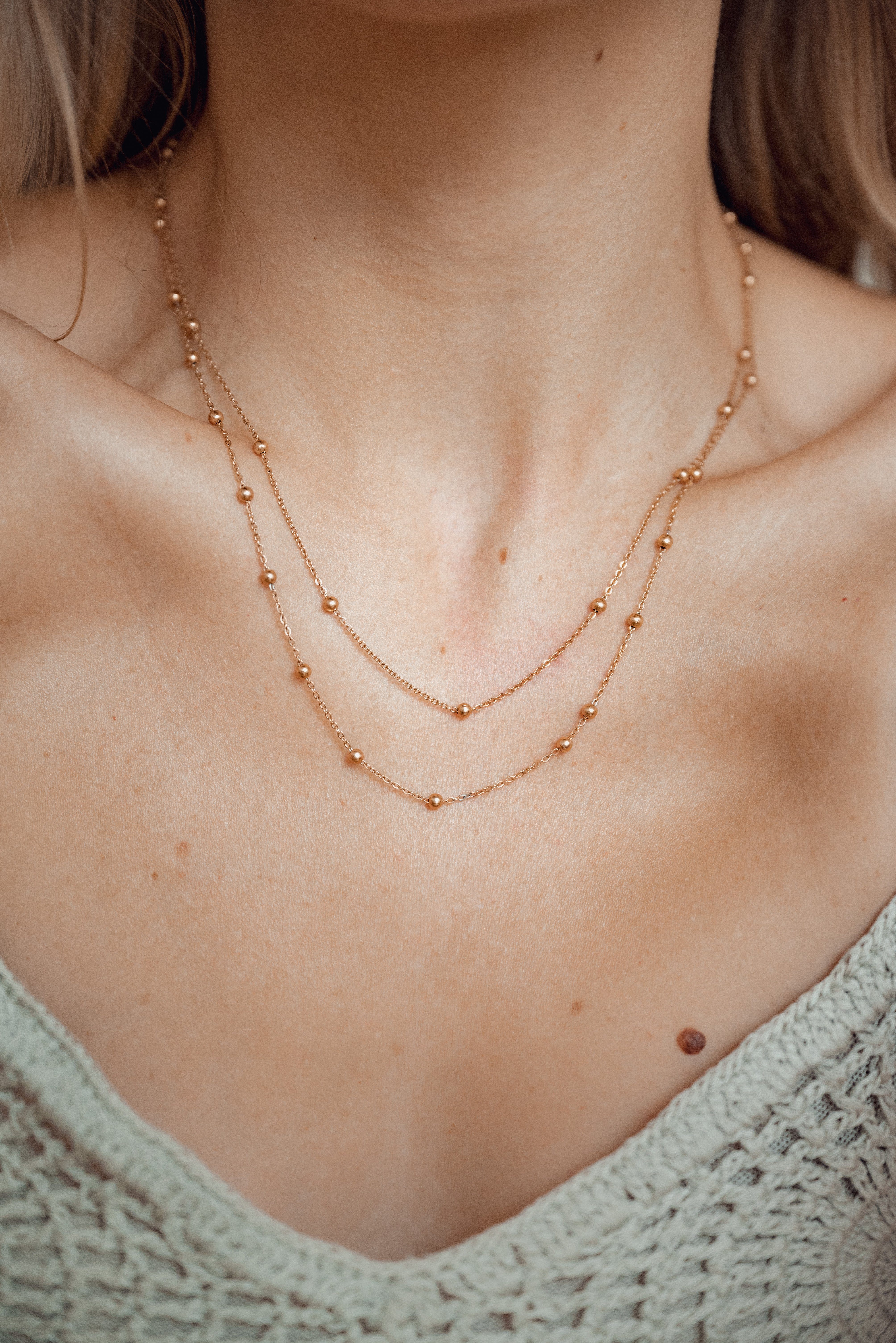 Hey Happiness Edelstahlkette Layer mehrreihig, Kugelkette günstig online kaufen