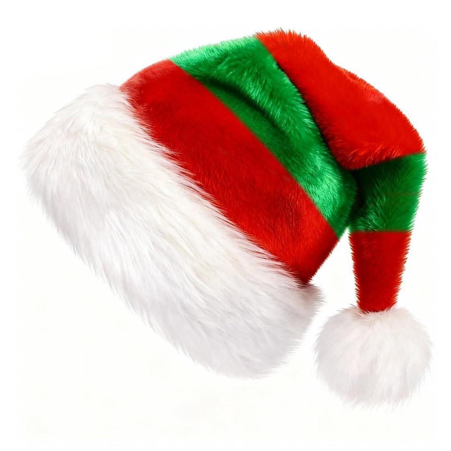 LuxusKollektion Cowboyhut Weihnachtsmütze Rot Grün Plüschrand (1-St)