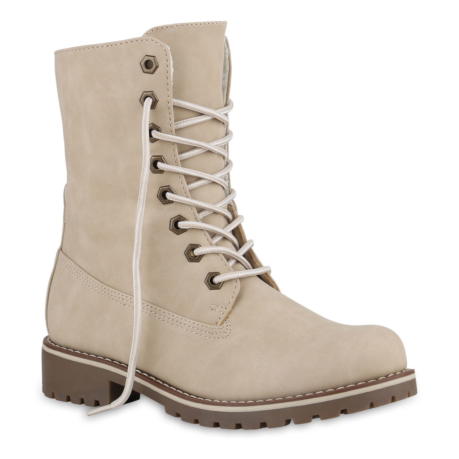 VAN HILL 813135 Schnürstiefelette Damen Schnürstiefeletten Scarlett mit Profilsohle und Warmfutter
