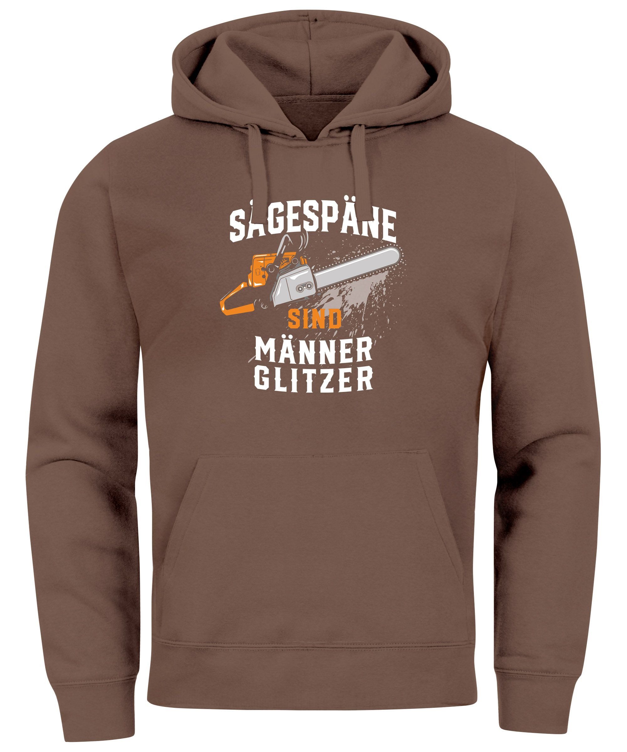 Neverless Hoodie Hoodie Herren Spruch Sägespäne günstig online kaufen