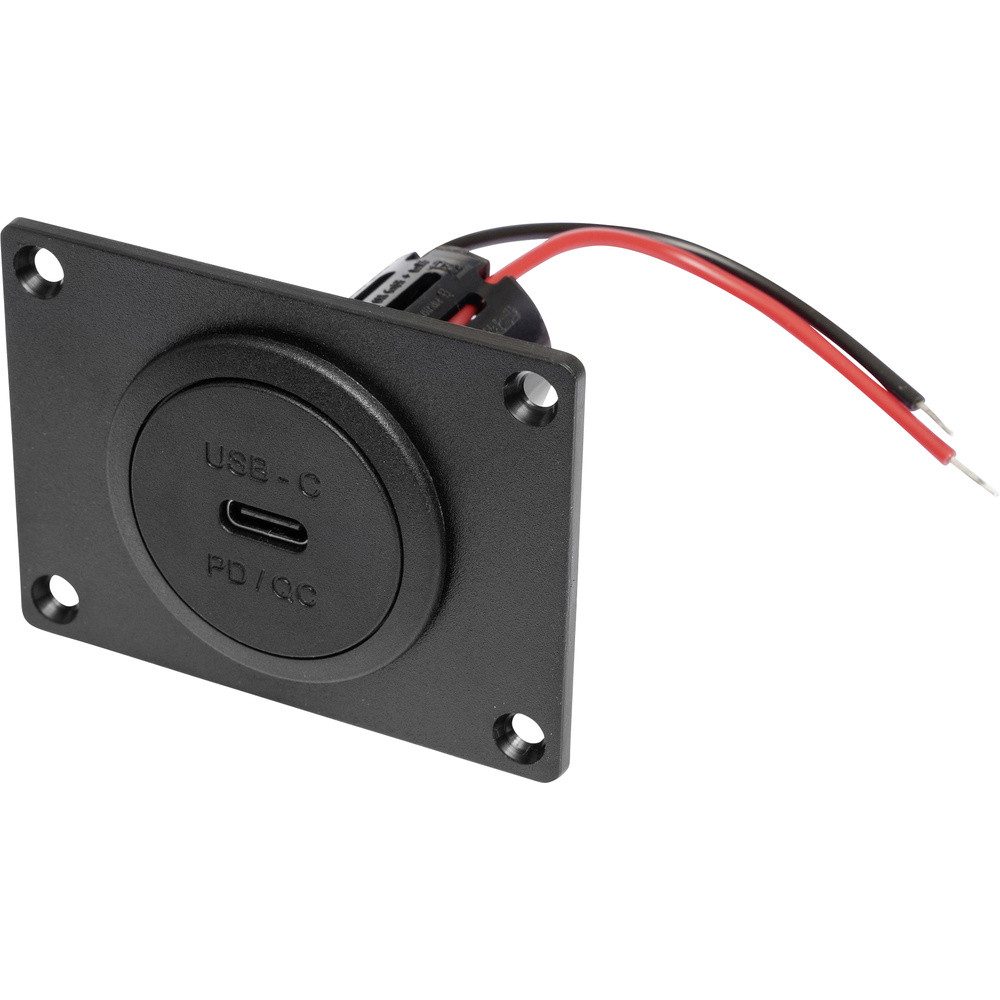 Kfz-Relais ProCar Power USB-C Einbausteckdose PD/QC ohne LED mit Montageplatte Be