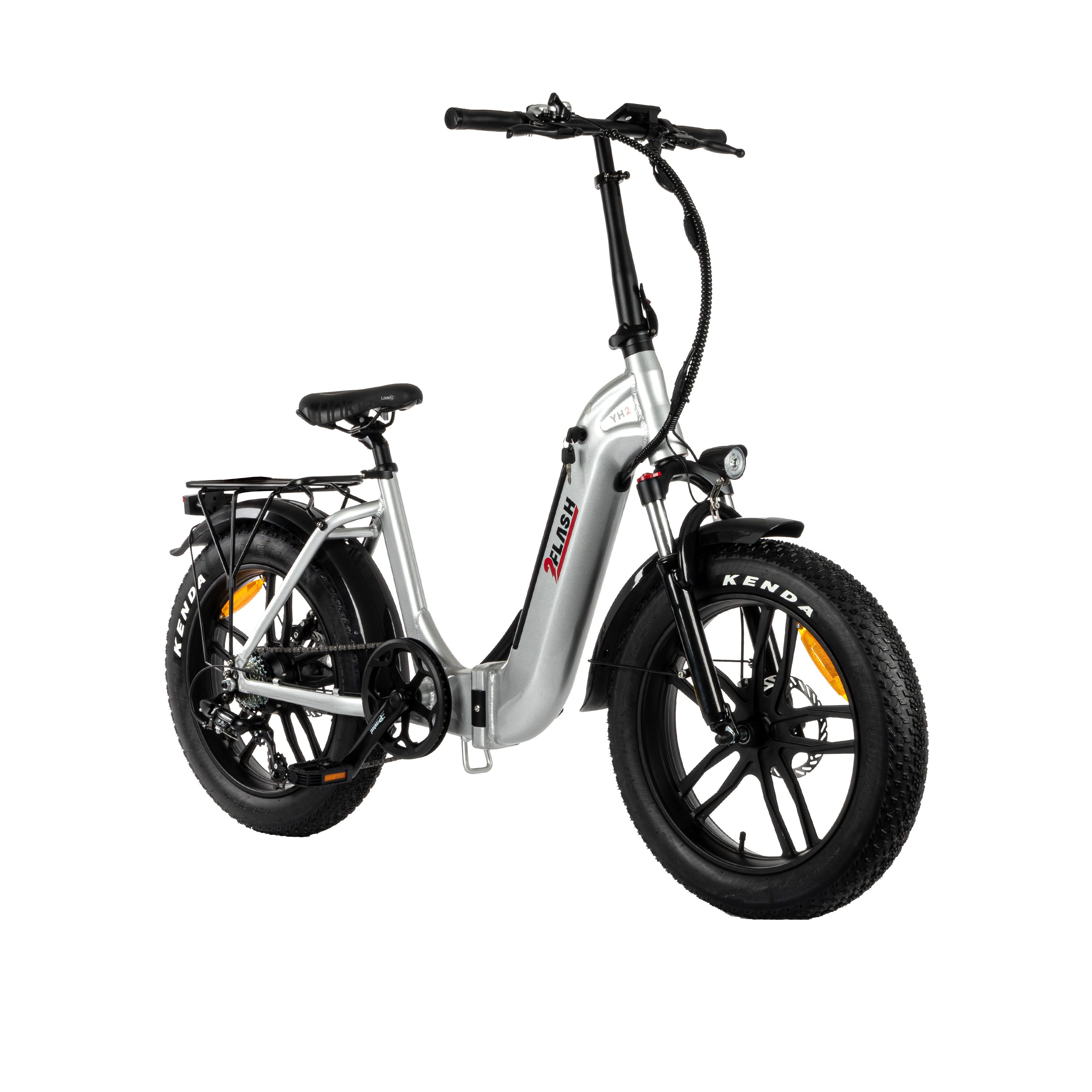 StVZO Anthrazit Akku, YH2 Foldable E-Bike Grau Gang, Heckmotor, Kettenschaltung, klappbar, Metallic E-Bike 7 Klapprad, Wh 2FLASH 360,00 Zoll, Grau, 20 2Flash