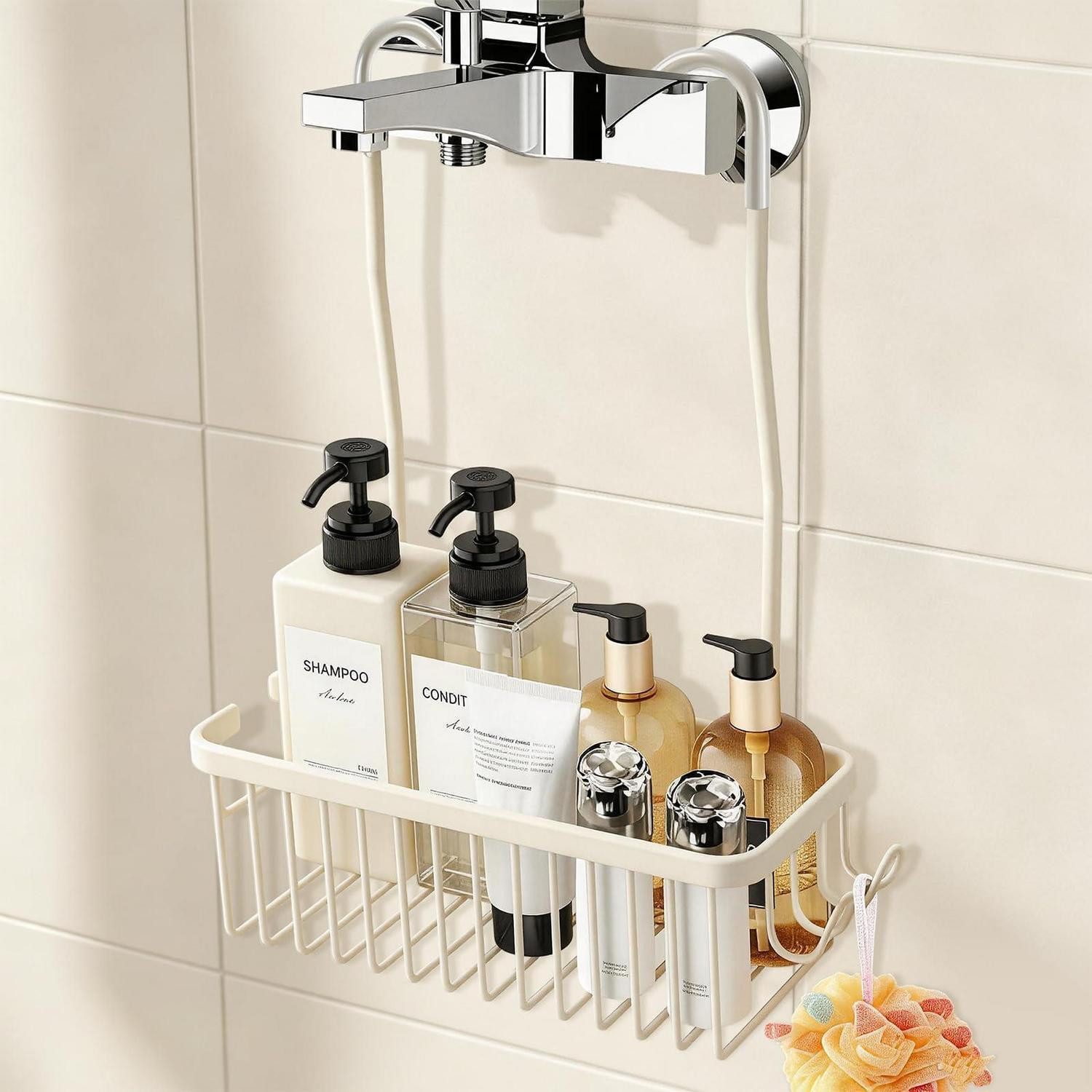 LuxusKollektion Duschablage Duschablage Hängend Beige 31x12x36cm, 1-tlg.