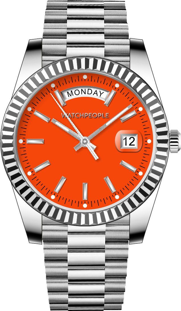 Watchpeople Quarzuhr Stella Day Date WP BSL074-01, flach, Tages- und Datumsanzeige, bunt