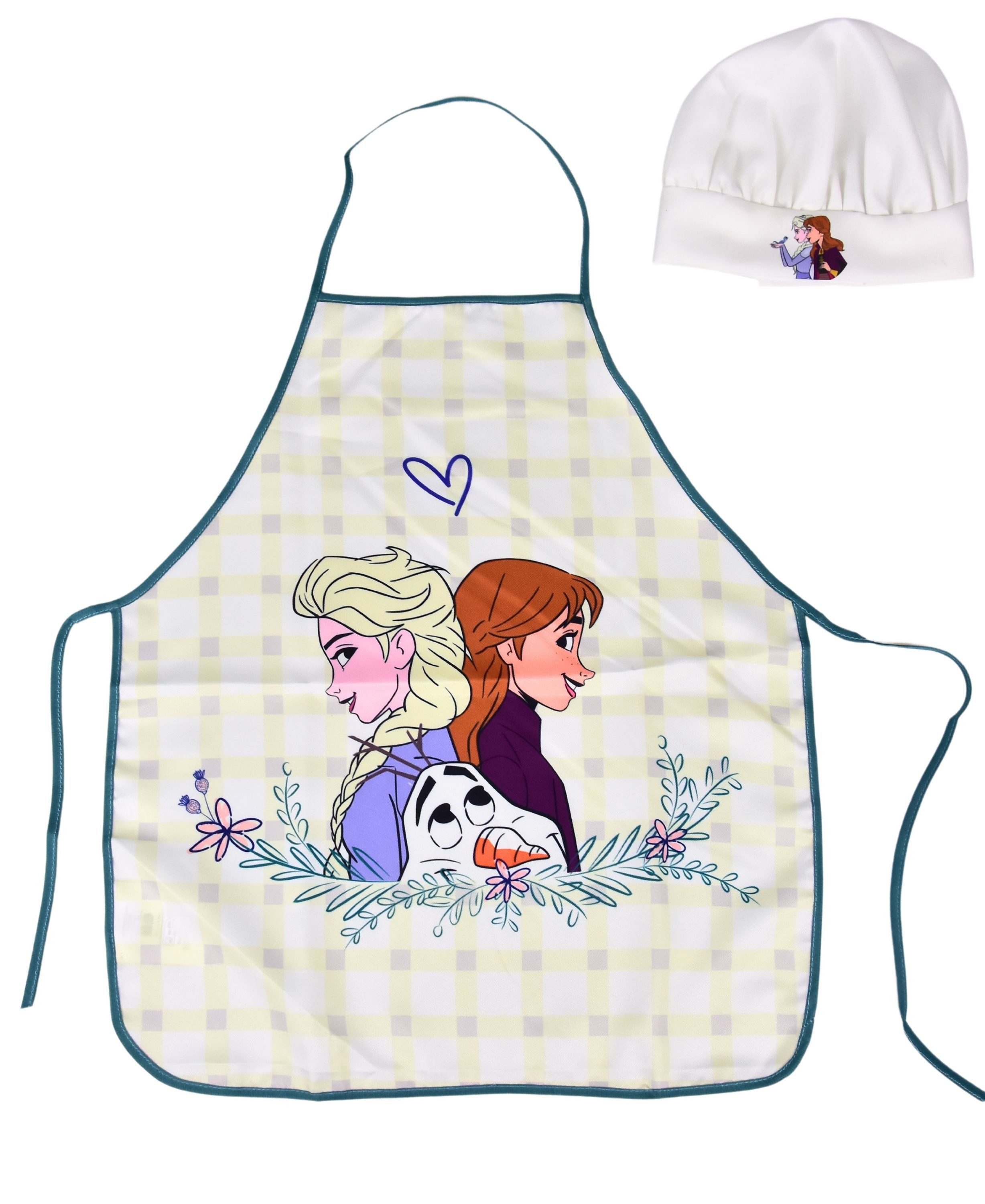 Disney Frozen Kochschürze Elsa, Anna & Olaf, (2-tlg), Kinder Koch-Set 2 tlg. Backschürze + Chefmütze