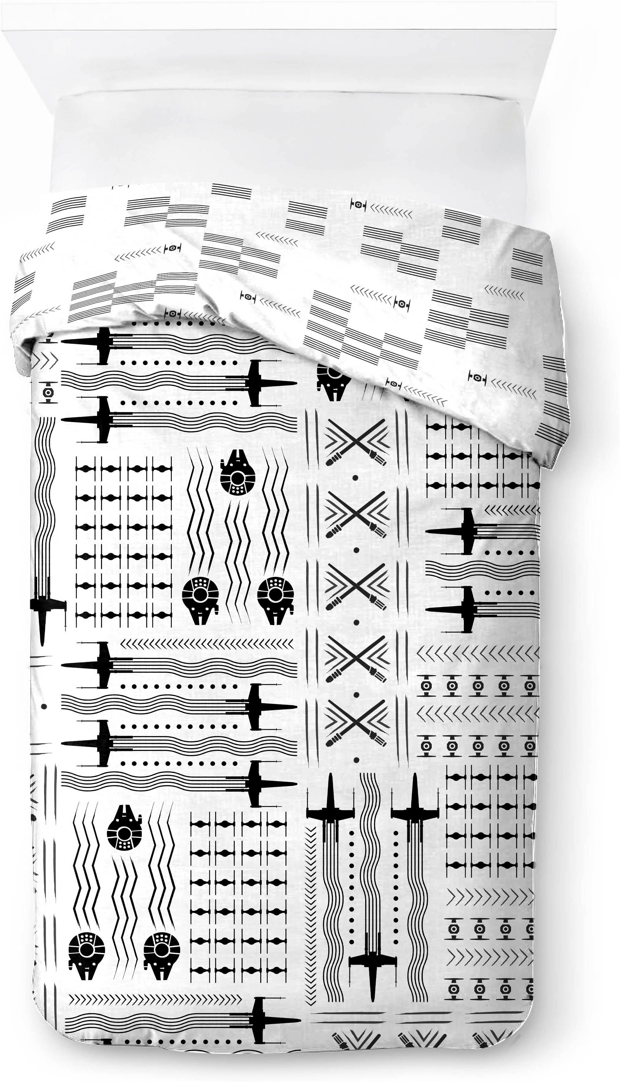 Star Wars Kinderbettwäsche Star Wars Patterned Check, Linon, 2 teilig, 100% Baumwolle