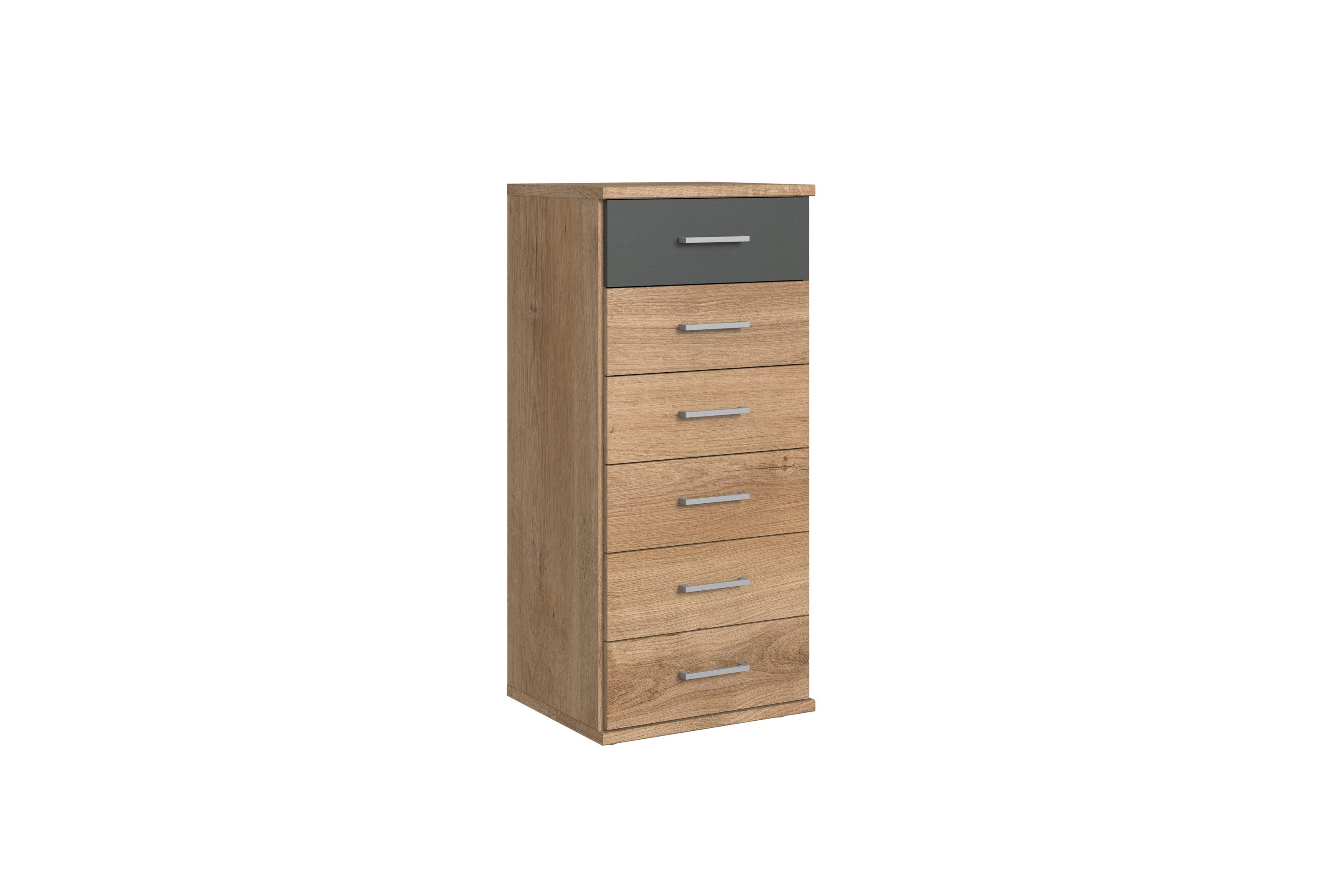 Wimex Kommode in Plankeneiche-Nachbildung mit 6 Schubladen (B/H/T: 46x106x40 cm)