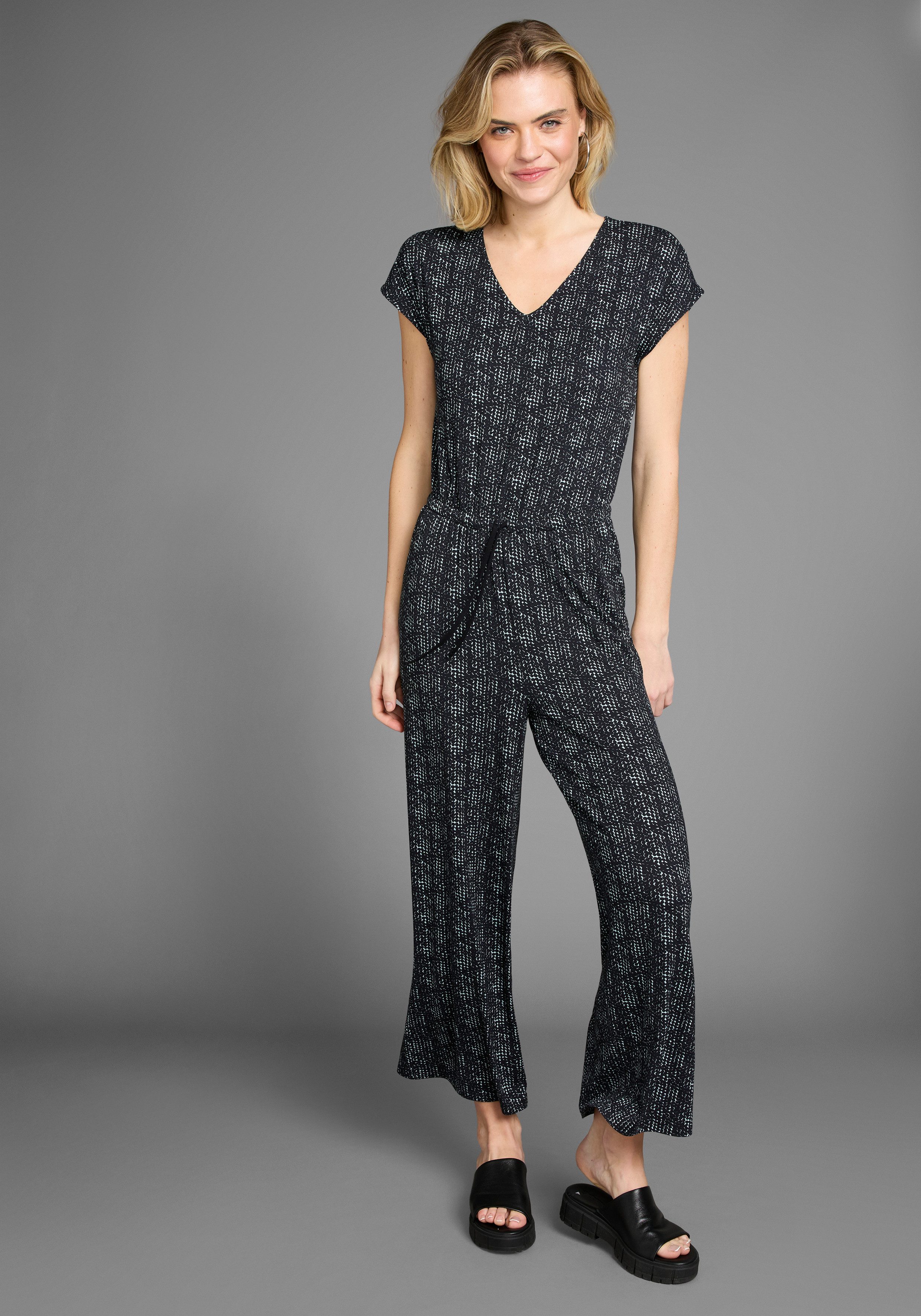 Laura Scott Jumpsuit mit filigranem Alloverprint günstig online kaufen