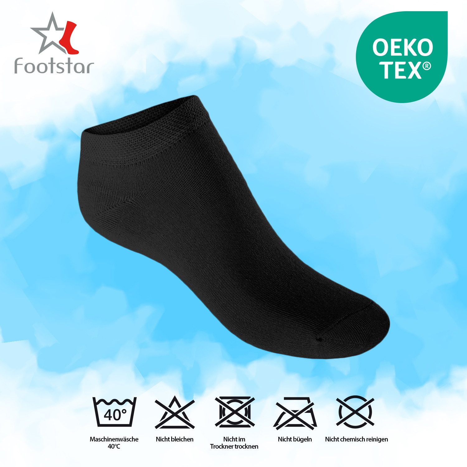 Footstar Sneakersocken EVERYDAY! Kinder Sneaker Socken (10 Paar) Kurze Socken für Kids (10-Paar) – Bild 3 von 3