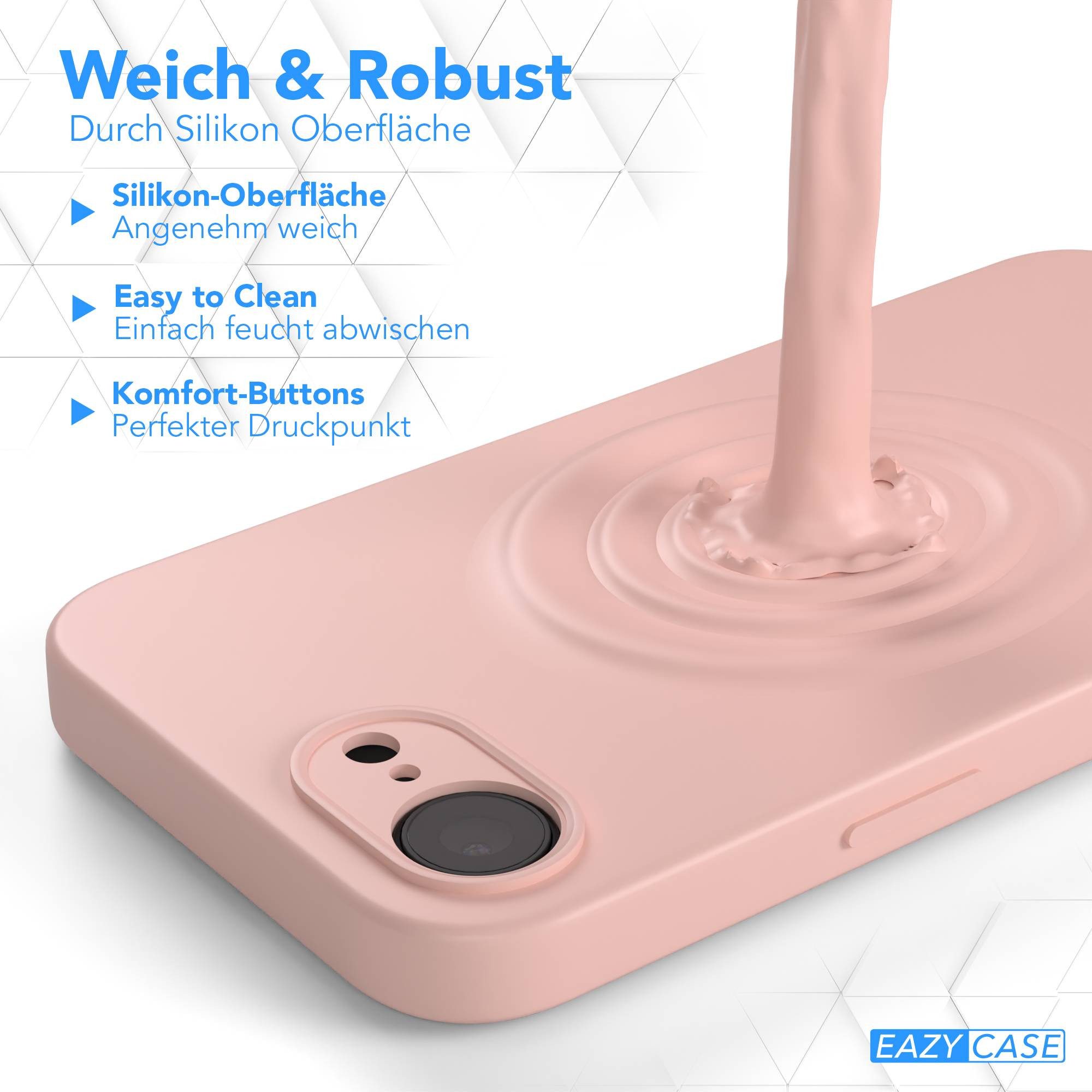 EAZY CASE Handyhülle für Apple iPhone 16e Hülle Silikon 6,1 Zoll, Hülle mit Kameraschutz Bumper Case Silikonschutzhülle Rosa / Altrosa – Bild 5 von 5