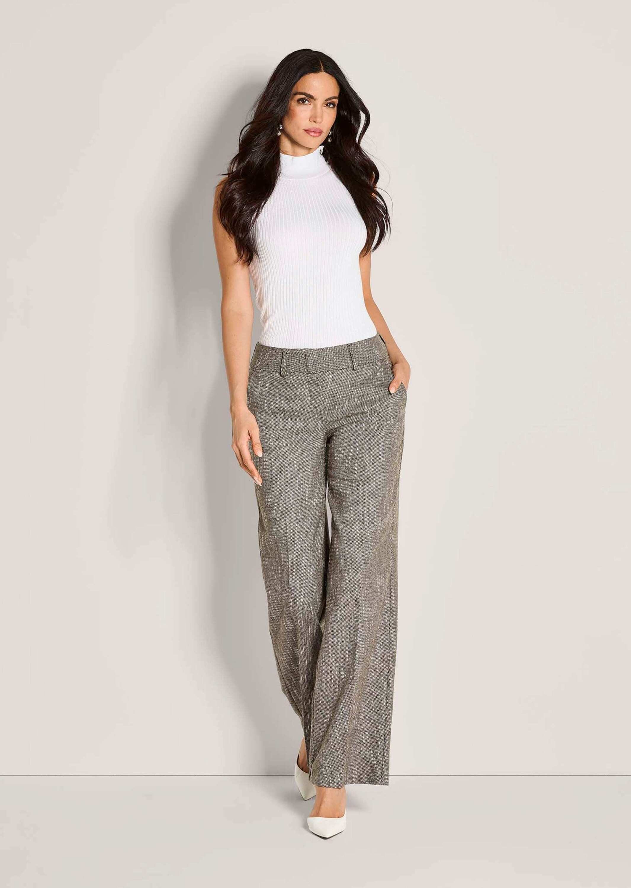 MADELEINE Stoffhose Tweed-Hose mit elastischem Bund Elastische Businesshose günstig online kaufen