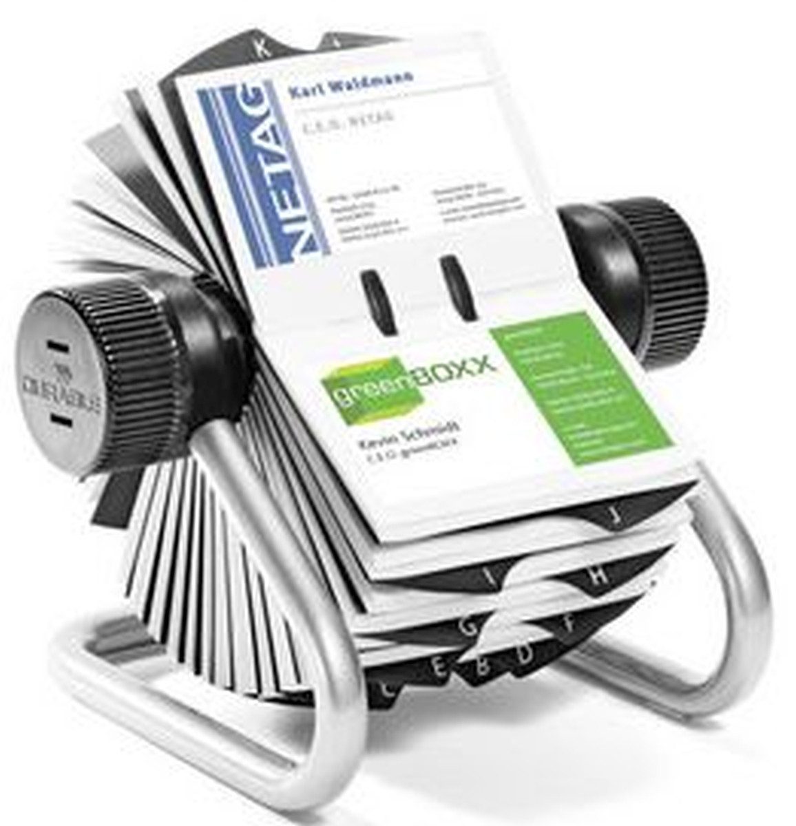 Visitenkartenhülle Visitenkarten-Rollkartei Visifix 400 Karten 195x135x165mm silber