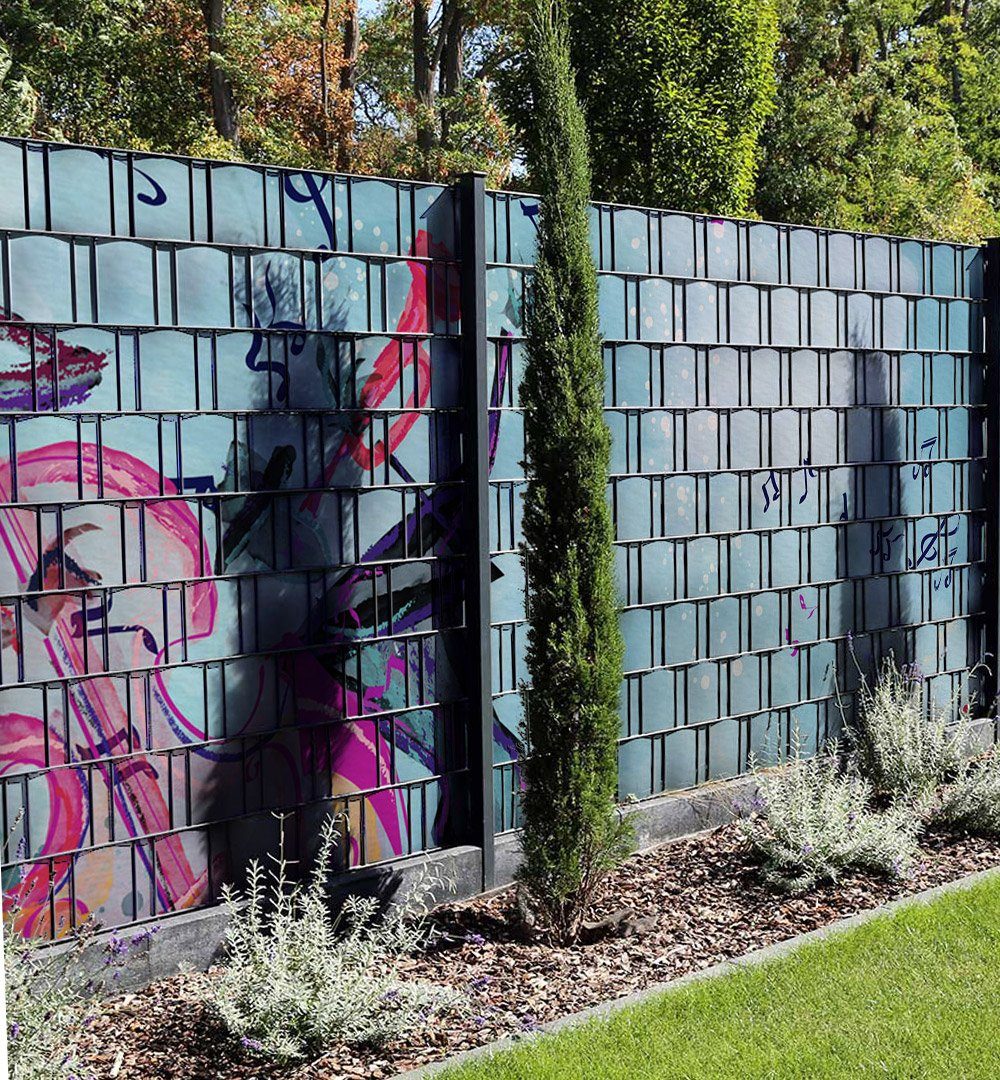 Thumbnail - MyMaxxi Sichtschutzstreifen Sichtschutzstreifen Musiker blau Sichtschutz Garten Zaun, (Musiker blau)