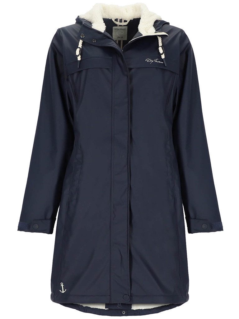 Dry Fashion Regenmantel Damen PU-Mantel Oslo mit Teddy-Fleece - Regenjacke günstig online kaufen