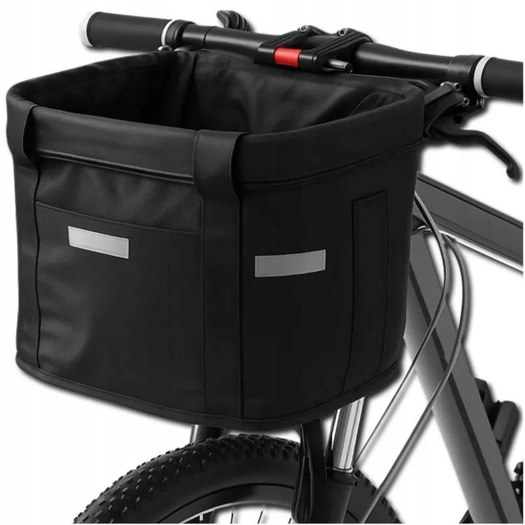 LUCHS Fahrradkorb Fahrrad-Textilkorb für Lenker abnehmbar, mit Klicksystem & Reflektoren, abnehmbar, mit Klicksystem & Reflektoren