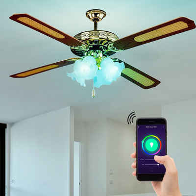 etc-shop Deckenventilator, Decken Ventilator App Sprach Steuerung Luft Kühler Lampe