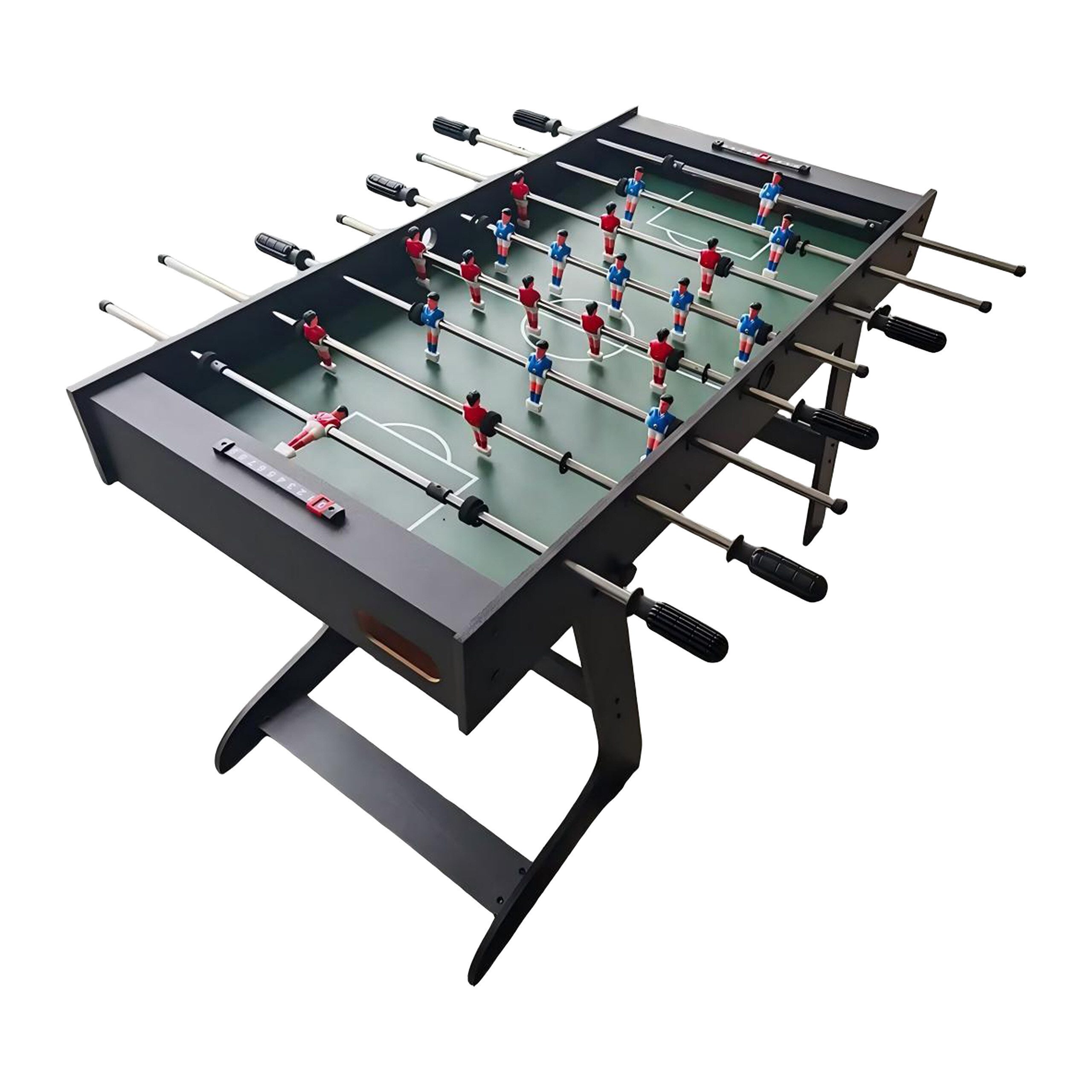 relaxdays Kickertisch Klappbarer Kickertisch, dunkelbraun