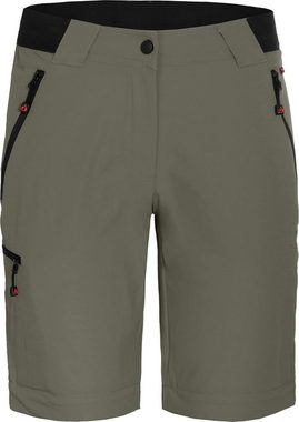 Bergson Zip-off-Hose VIDAA COMFORT Zipp-Off Damen Wanderhose, leicht, strapazierfähig, Normalgrößen, grau/grün