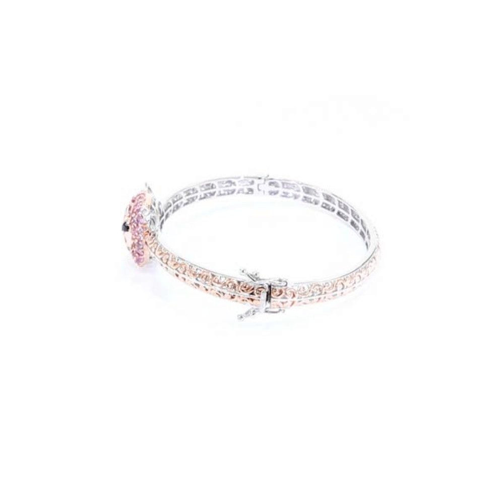 Cavill Silberarmband Silberarmreif mit rosa Saphir, verziert mit Spinellen (1-tlg)