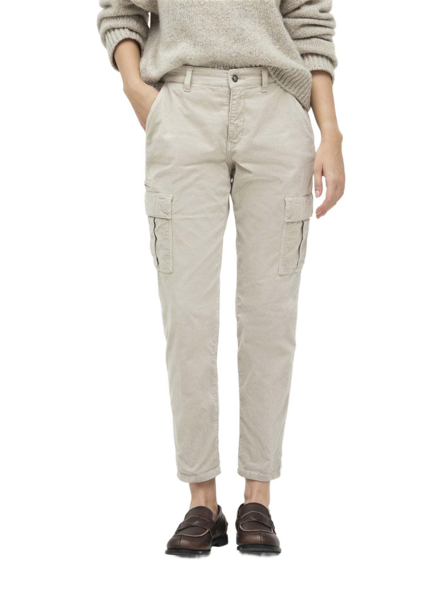 MAC Stretch-Hose weiß, Casual, Baumwolle, Unifarben, Regular Fit, Mittel